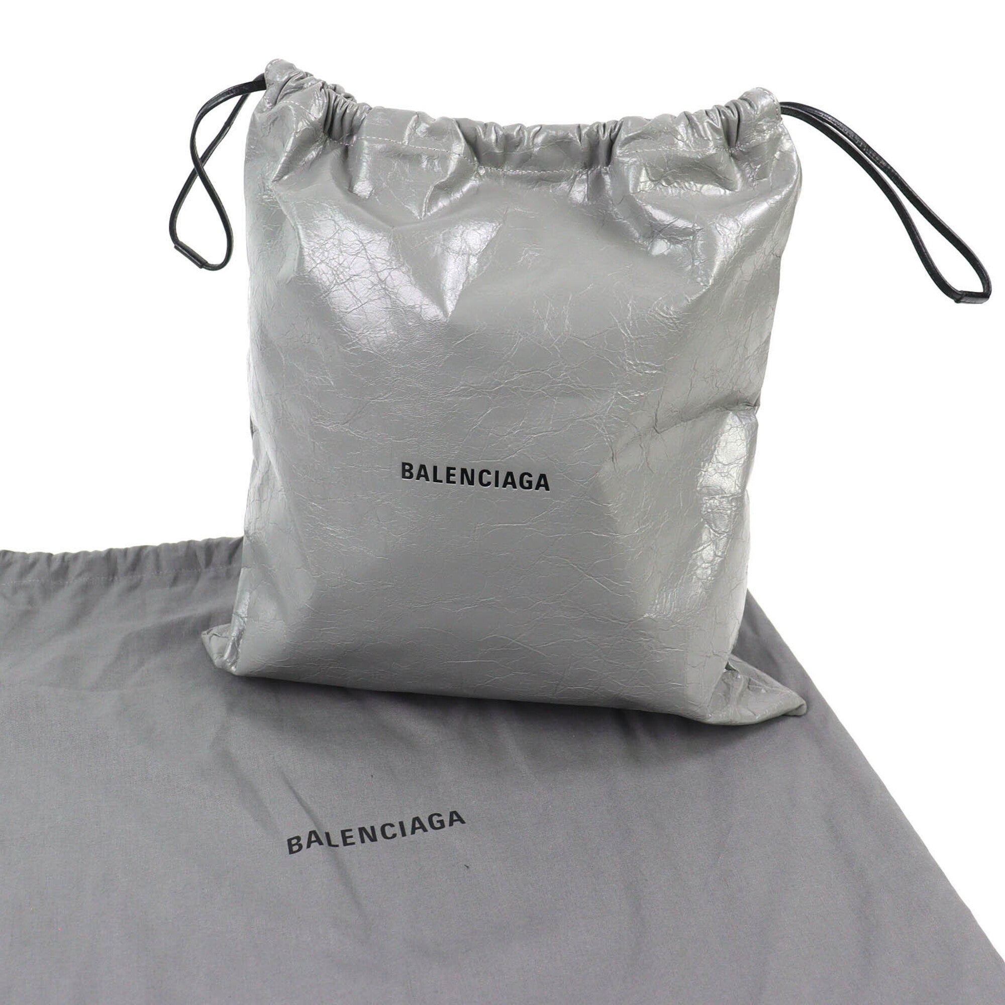 Balenciaga Gray Leather Polyamide Pouch (Pre-Owned)