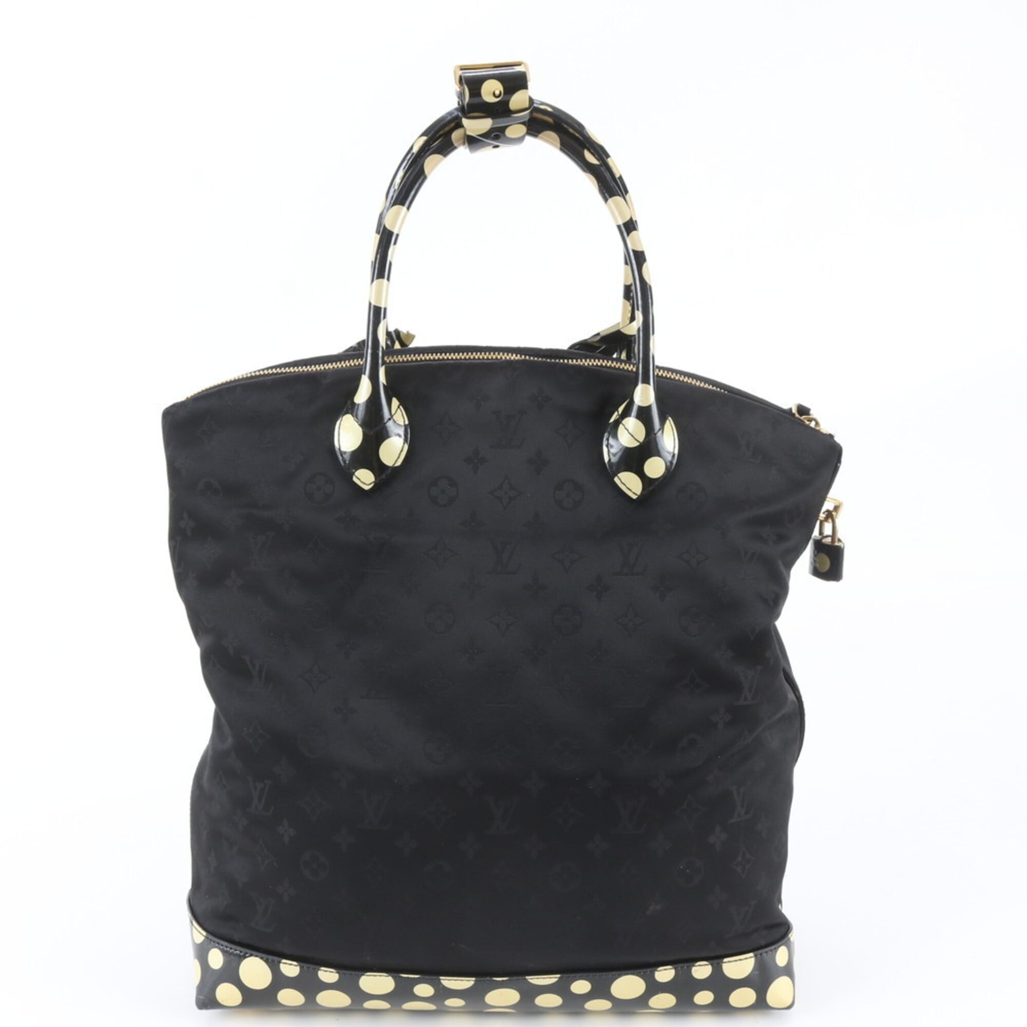 Louis Vuitton Black Yellow Leather Nylon Tote Bag (Pre-Owned)