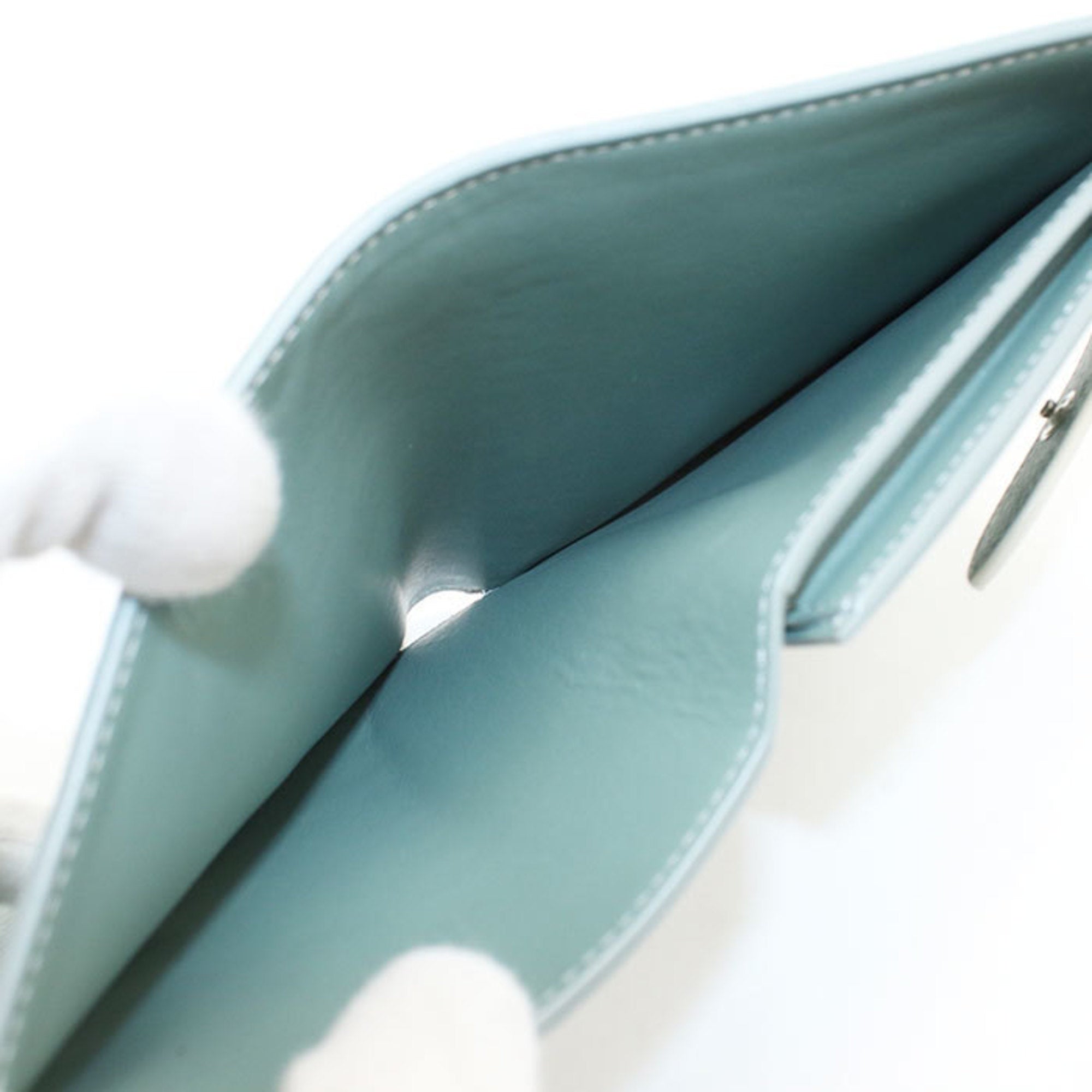 Celine Green Leather Middle Wallet (Bi-Fold) (Pre-Owned)
