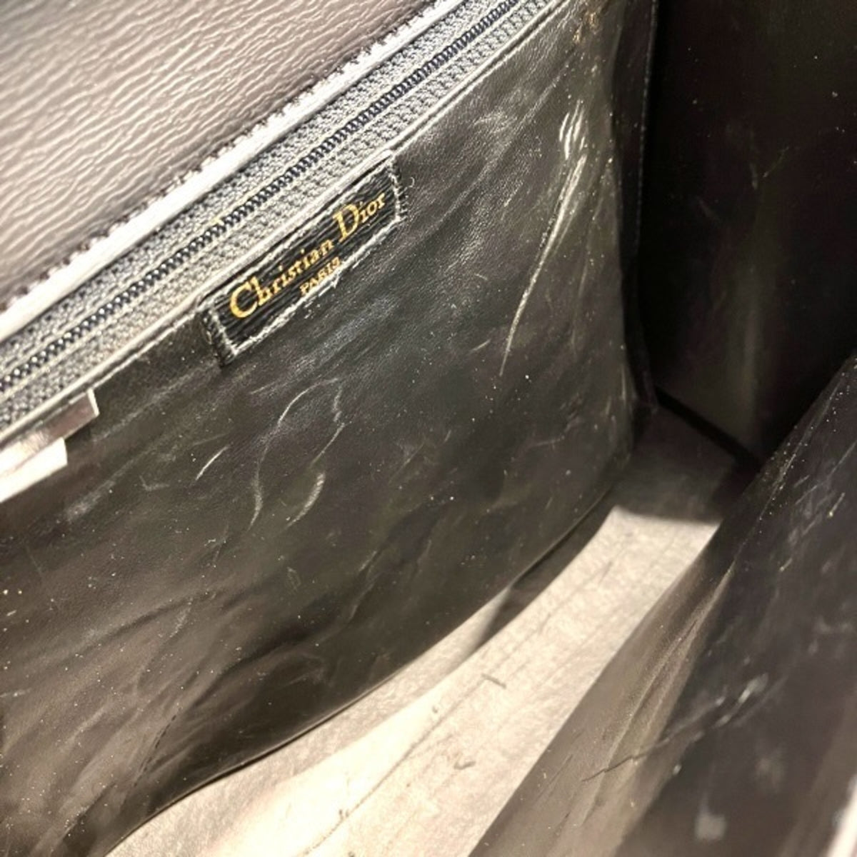 Christian Dior Black Leather Handbag Shoulder Bag (Pre-Owned)