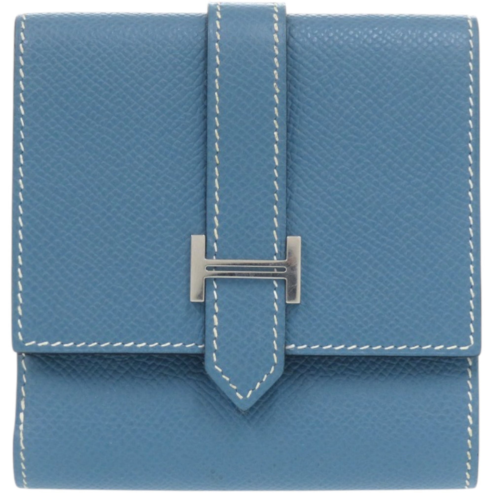 Hermes Blue Jean Epsom Leather Wallet (Bi-Fold) (Pre-Owned)