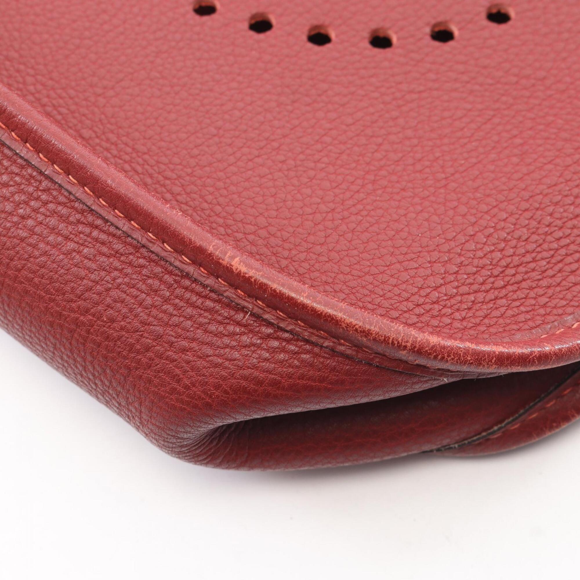 Hermes Bordeaux Taurillon Clemence Leather Leather Handbag Shoulder Bag (Pre-Owned)