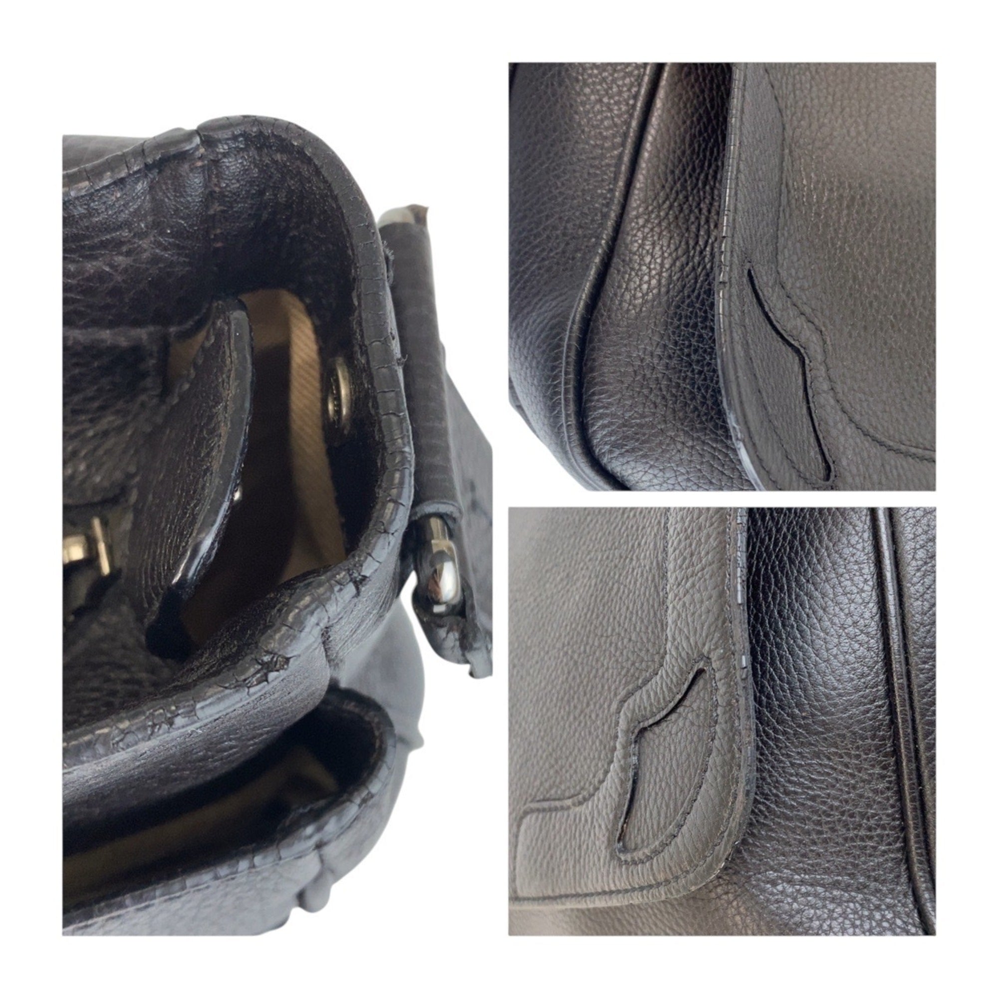 Cartier Dark Brown Leather Messenger Bag Shoulder Bag (Pre-Owned)
