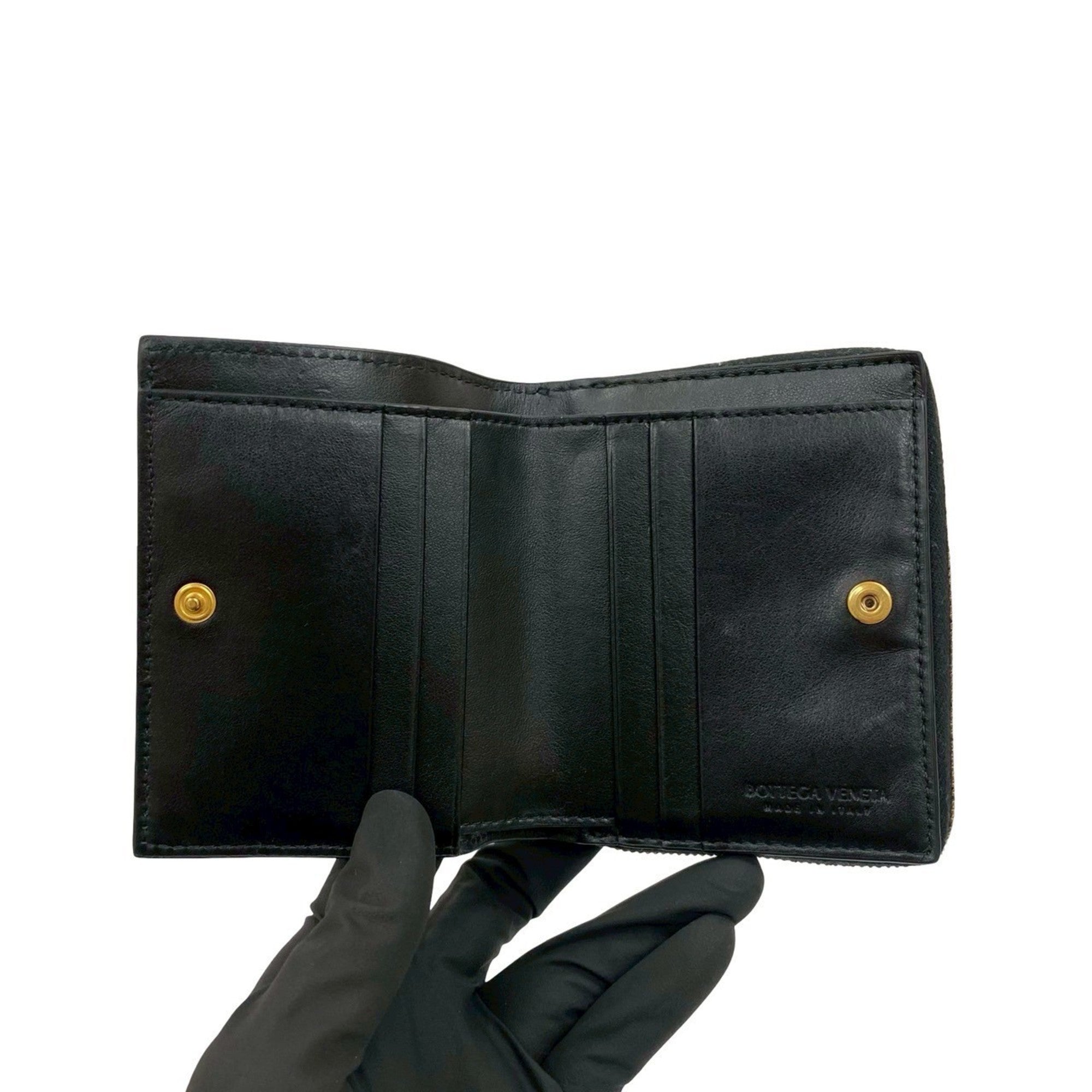 Bottega Veneta Black Leather Wallet (Bi-Fold) (Pre-Owned)