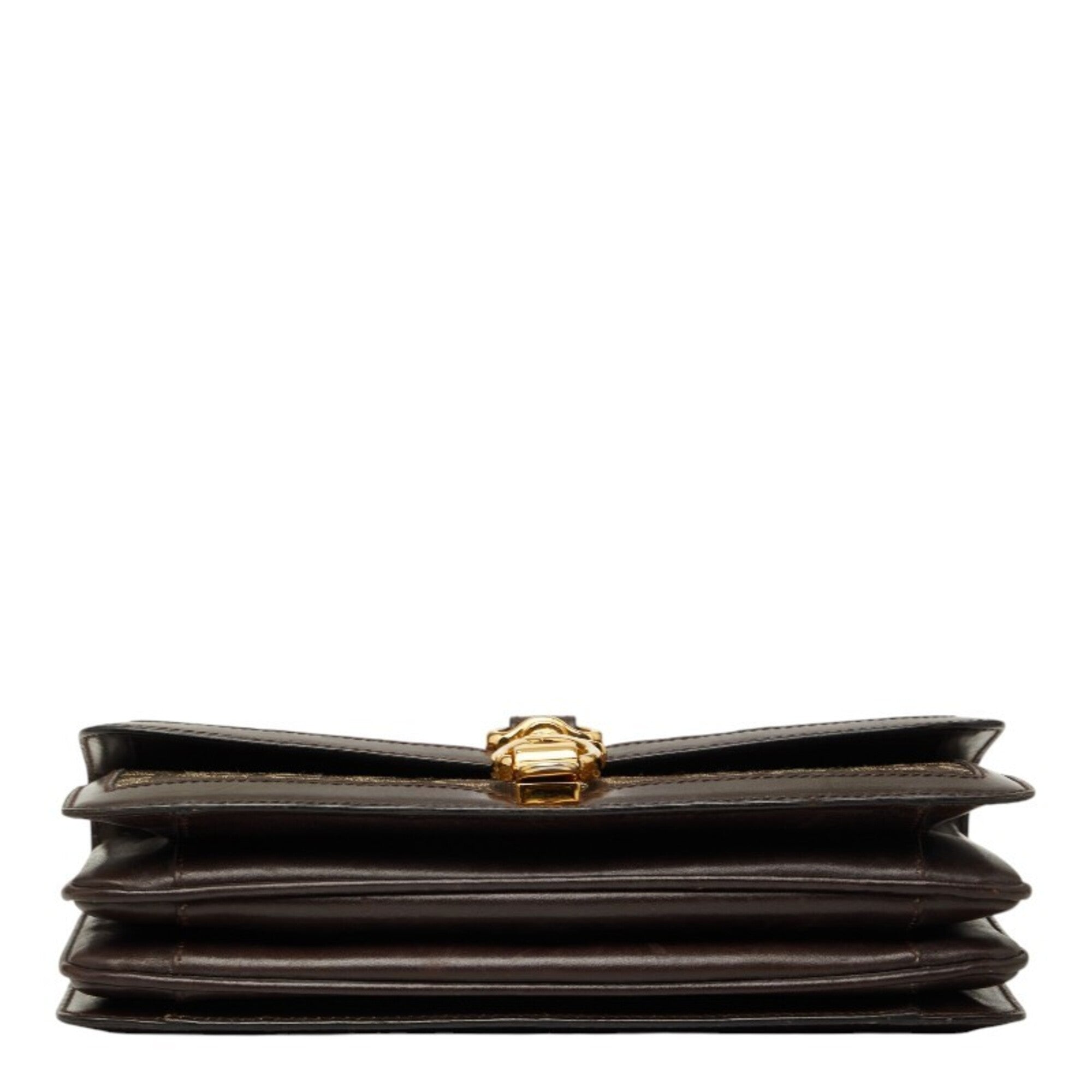 Celine Brown Canvas Leather Clutch Bag (Pre-Owned)