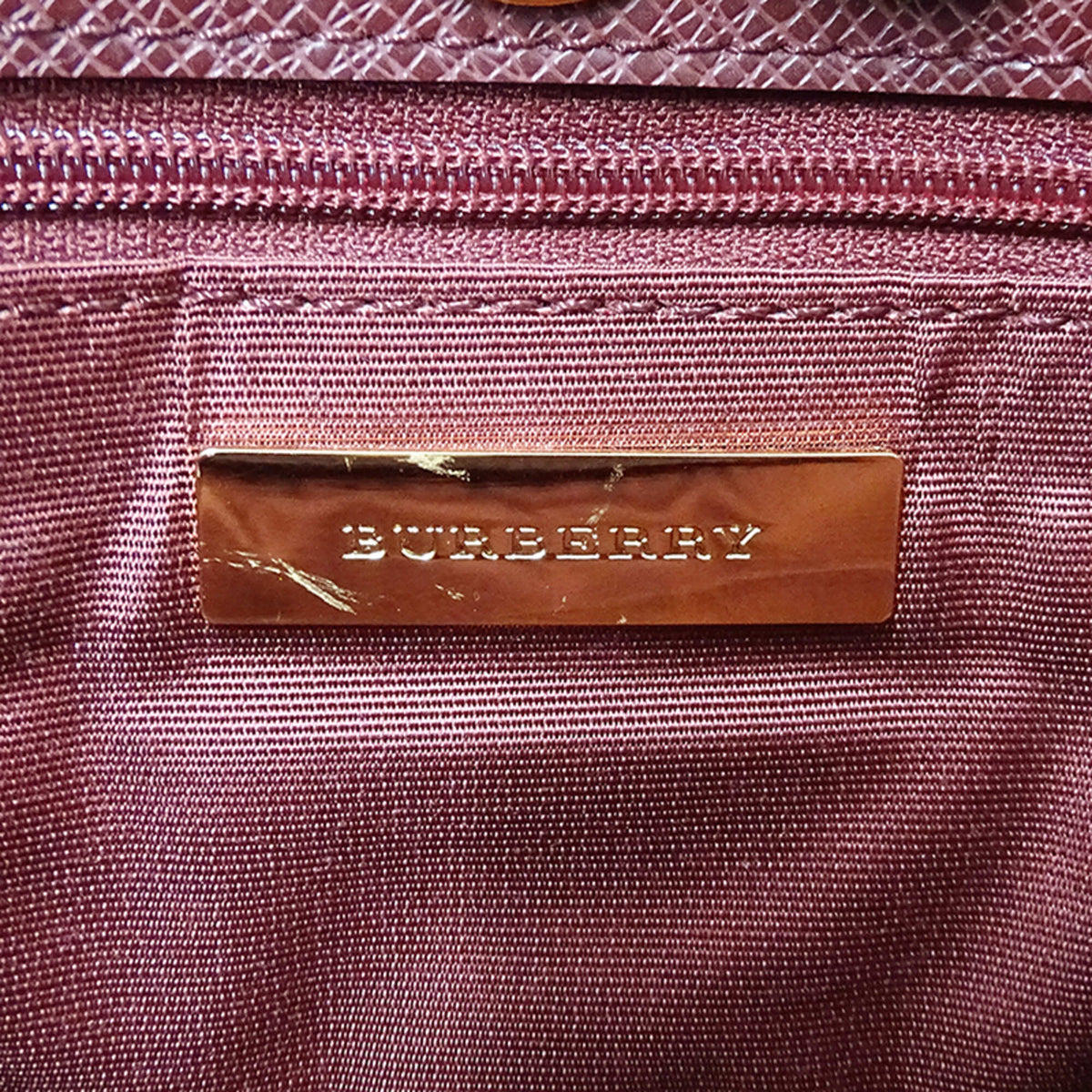 Burberry Beige Bordeaux Canvas Shoulder Bag (Pre-Owned)
