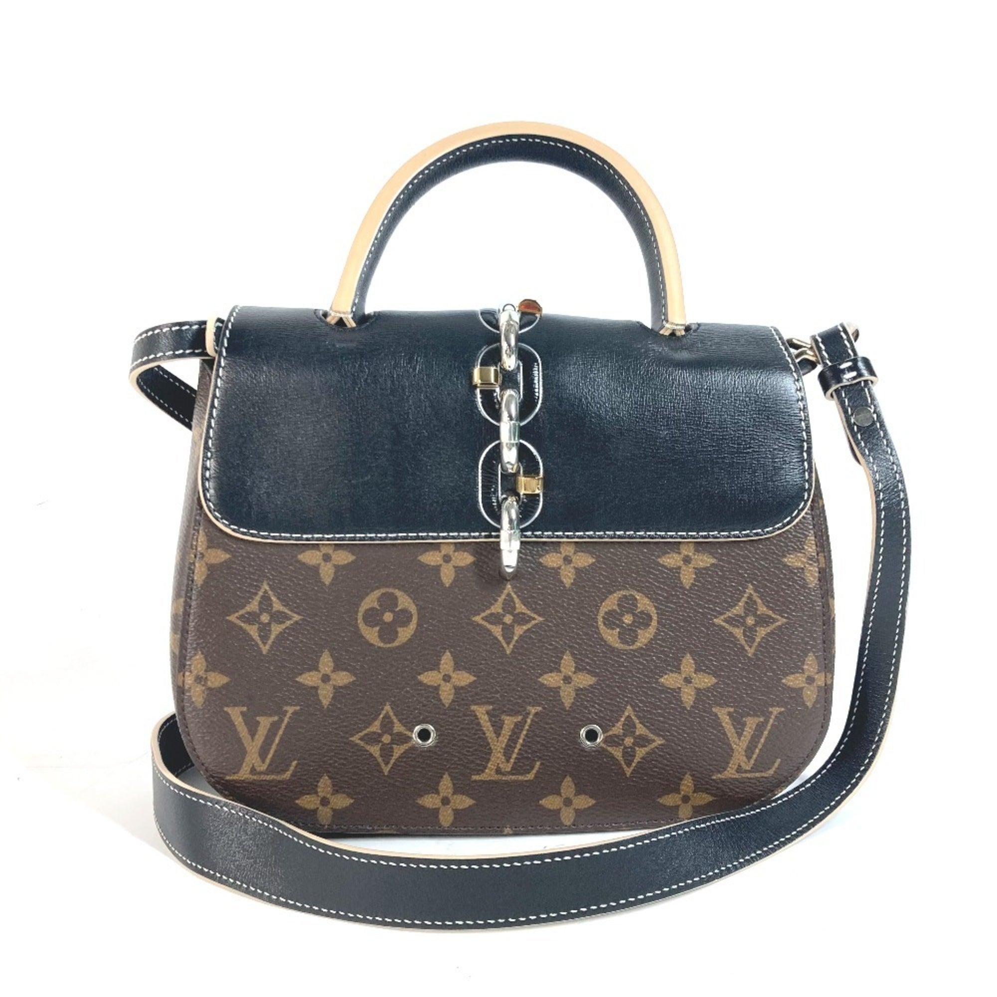 Louis Vuitton Black Brown Monogram Monogram Handbag Shoulder Bag (Pre-Owned)