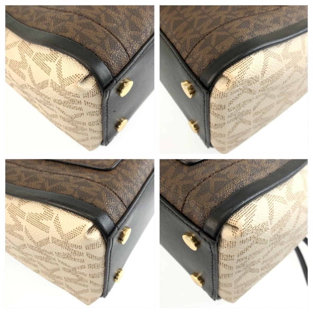 Michael Kors Black Brown White Pvc Handbag Shoulder Bag (Pre-Owned)