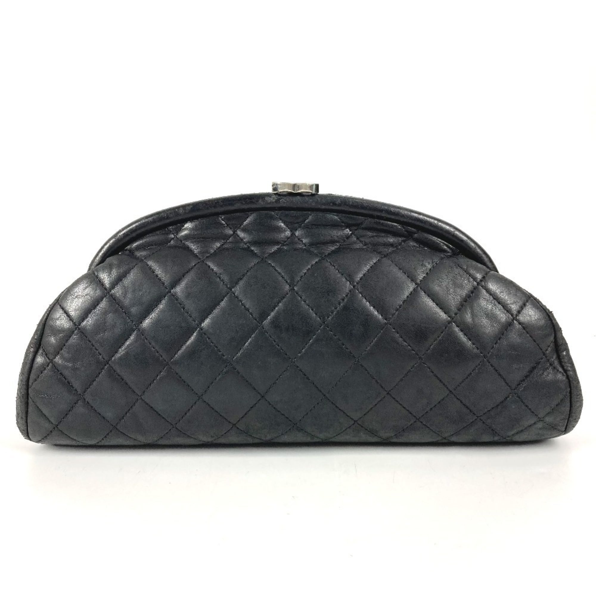 Chanel Black Leather Clutch Bag Pouch (Pre-Owned)