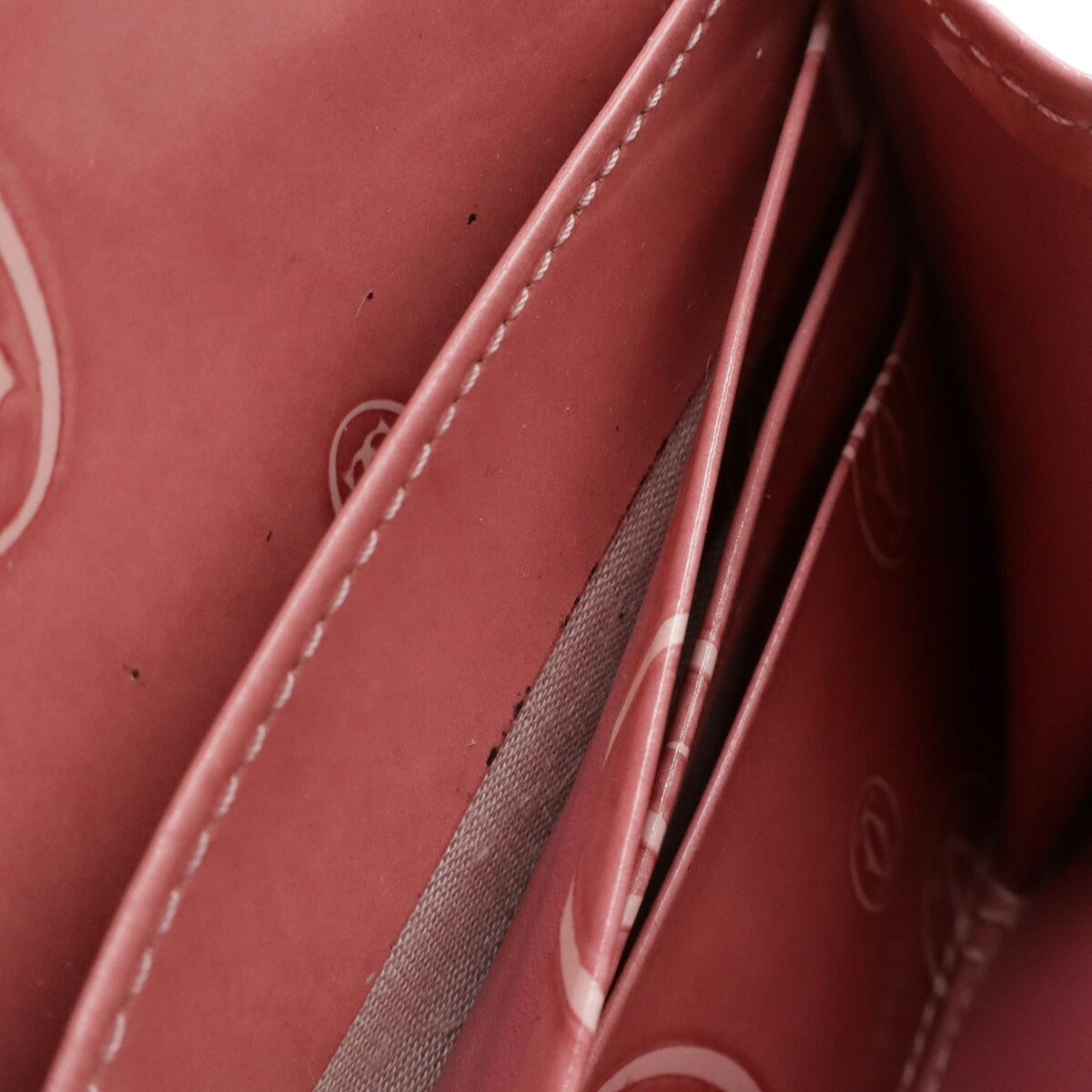 Cartier Pink Patent Leather Long Wallet (Bi-Fold) (Pre-Owned)