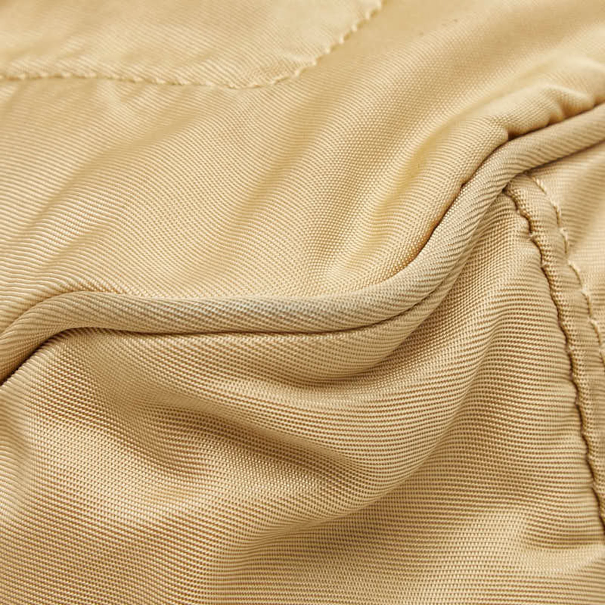 Prada Beige Nylon Leather Handbag Shoulder Bag (Pre-Owned)