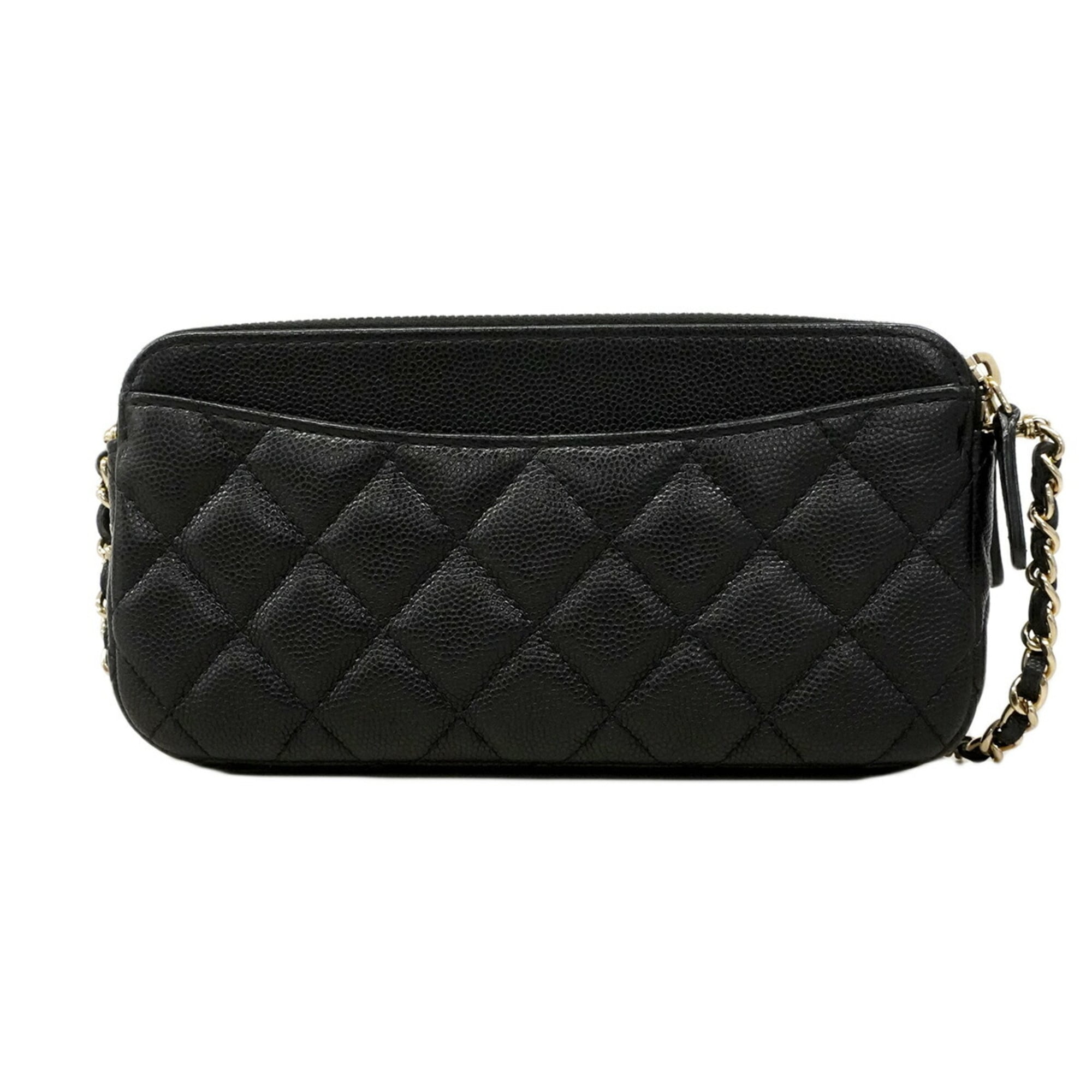 Chanel Black Grained Calfskin Shoulder Bag (Pre-Owned)