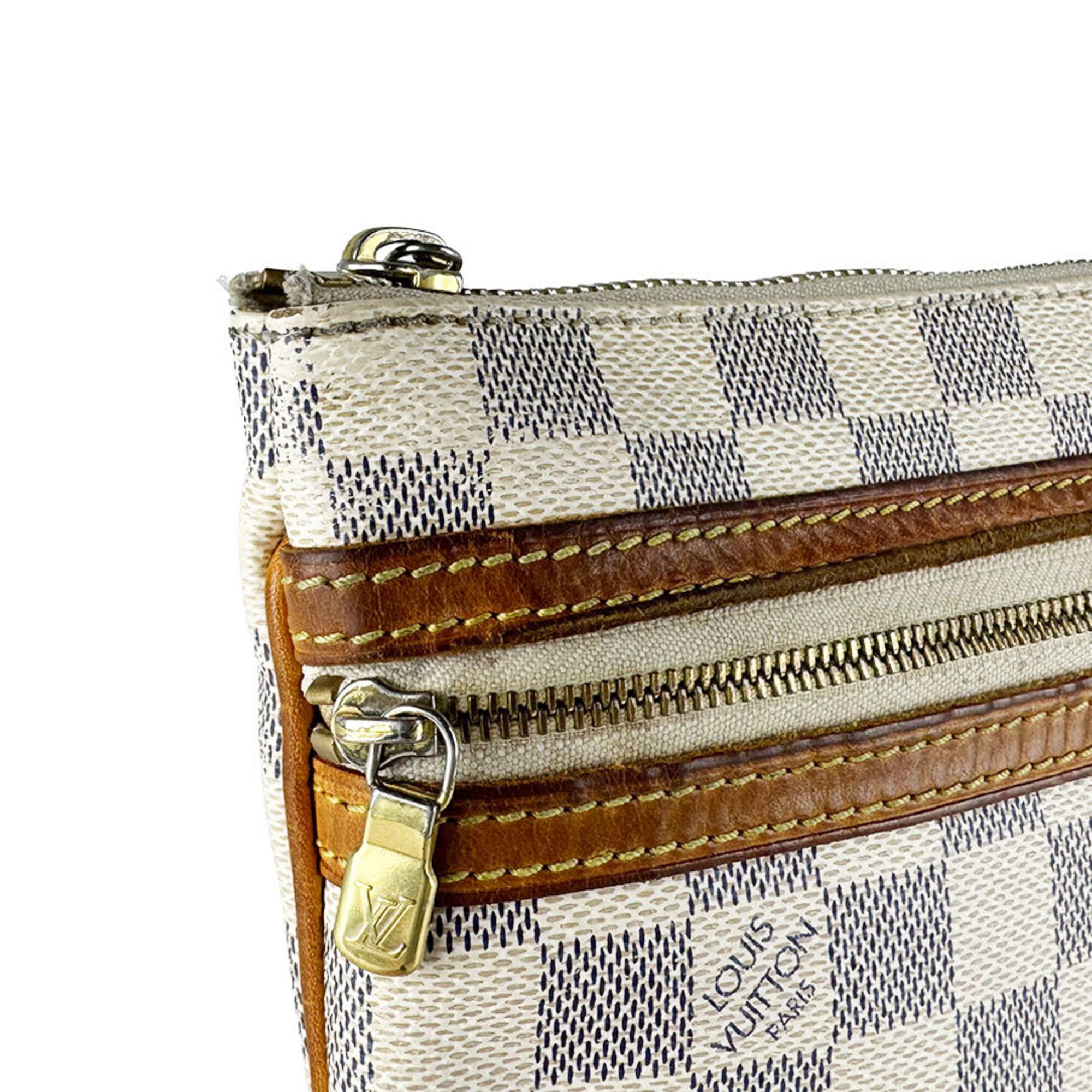 Louis Vuitton Ivory Damier Azur Canvas Pochette Shoulder Bag (Pre-Owned)