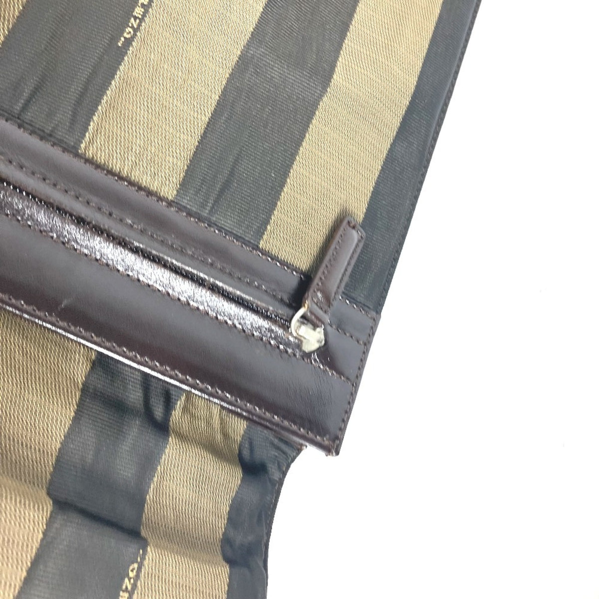 Fendi Black Brown Nylon Leather Briefcase Handbag Tote Bag (Pre-Owned)