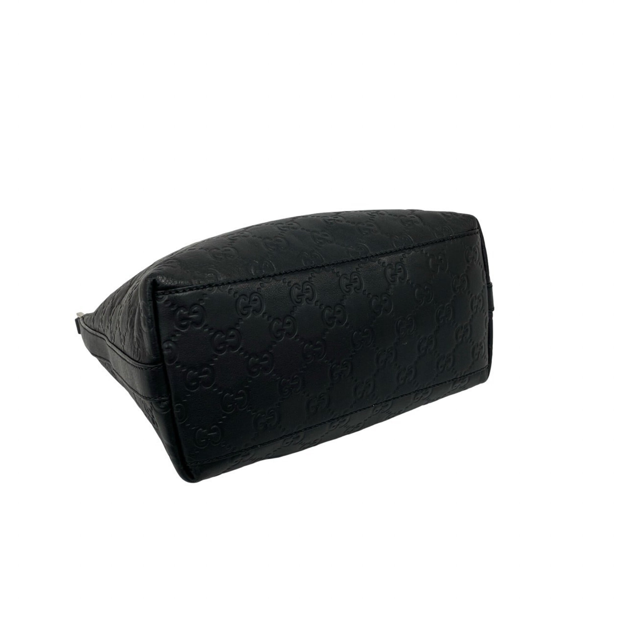 Gucci Black Leather Shoulder Bag Tote Bag (Pre-Owned)