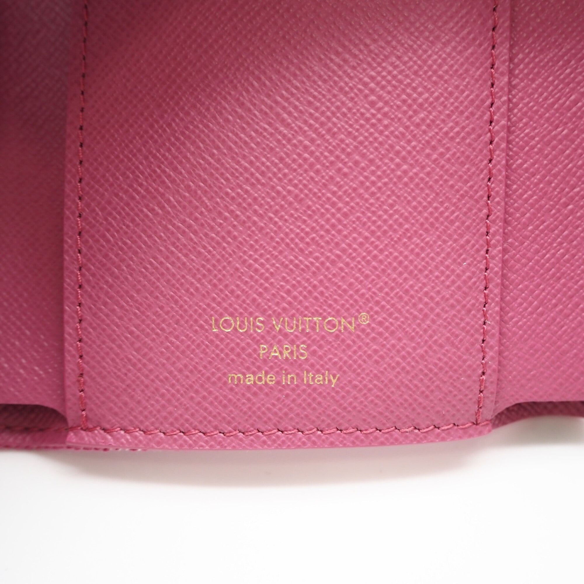 Louis Vuitton Monogram Denim Fuchsia Pink Canvas Leather Wallet (Tri-Fold) (Pre-Owned)