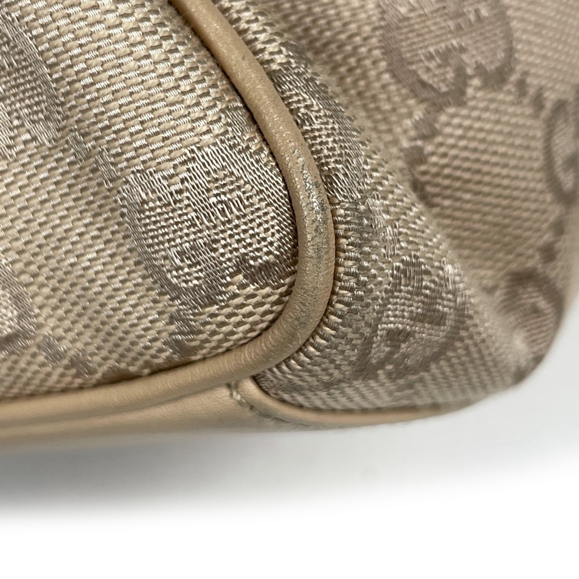 Gucci Beige Canvas Leather Shoulder Bag (Pre-Owned)