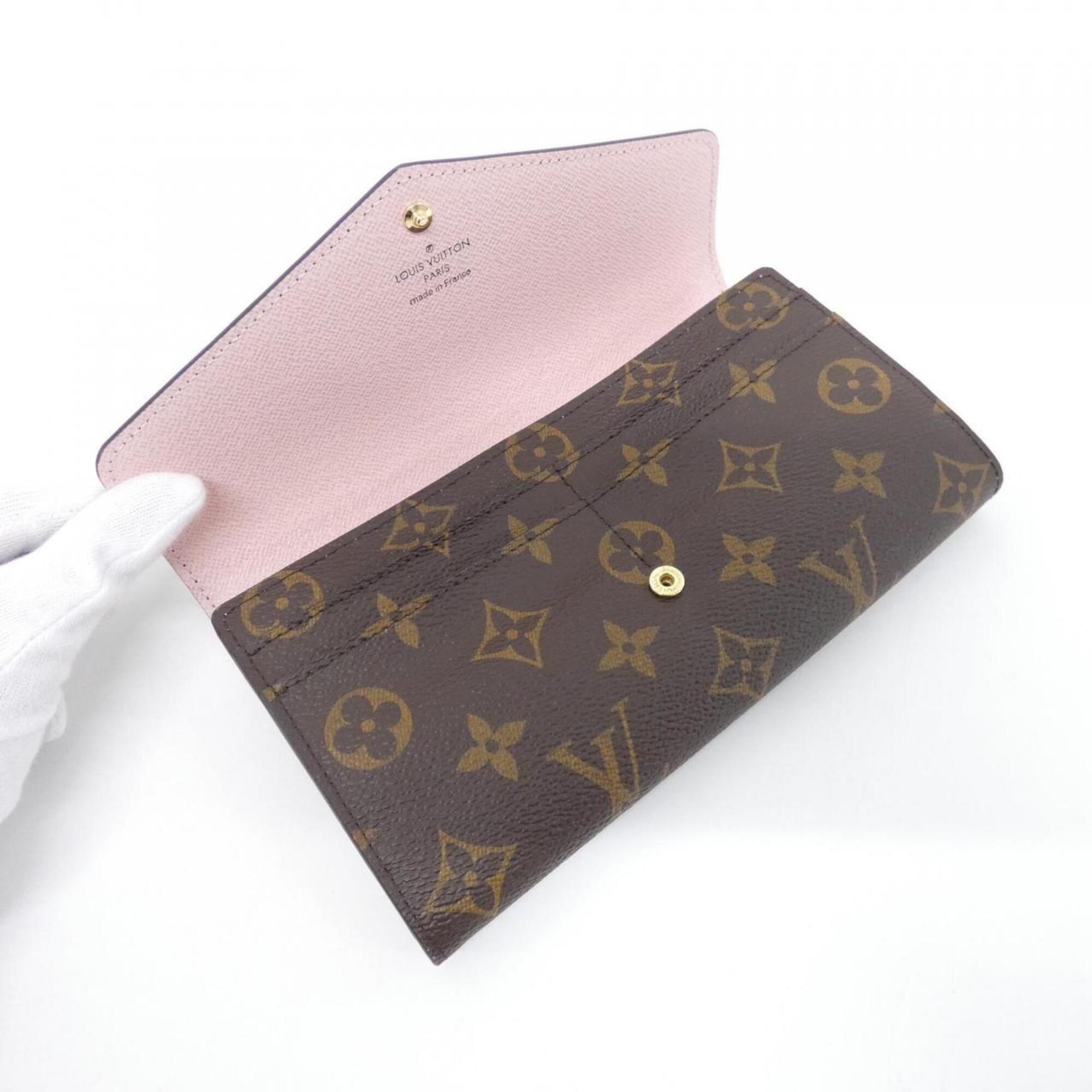 Louis Vuitton Marron Rose Ballerine Coated Canvas Long Wallet (Bi-Fold) (Pre-Owned)