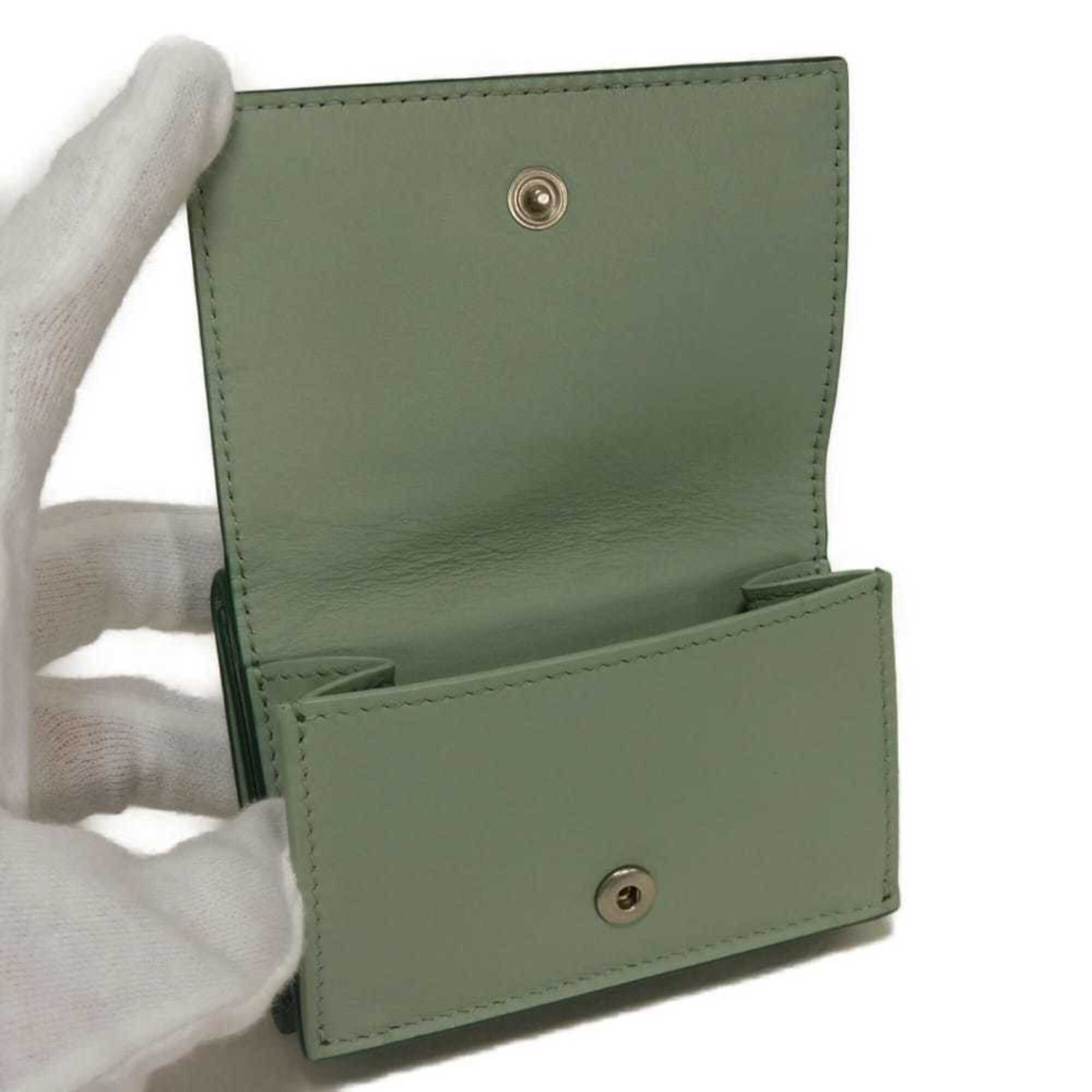 Bottega Veneta Green Intrecciato Wallet (Tri-Fold) (Pre-Owned)
