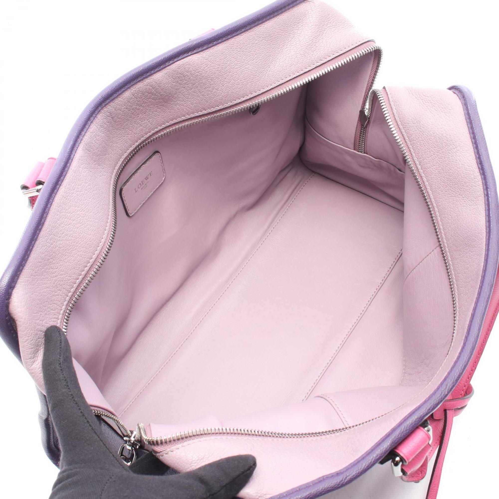 Loewe Pink Purple Leather Handbag (Pre-Owned)