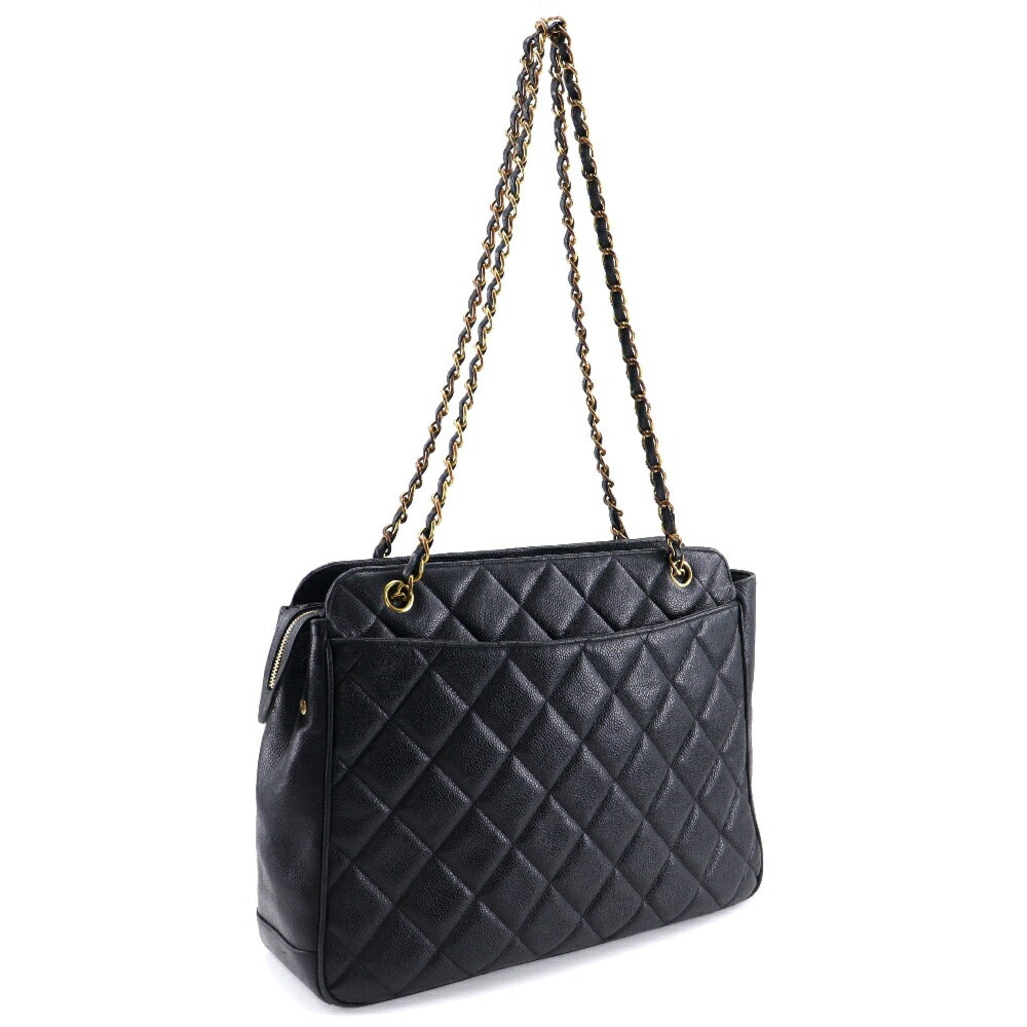Chanel Black Caviar Leather Shoulder Bag (Pre-Owned)