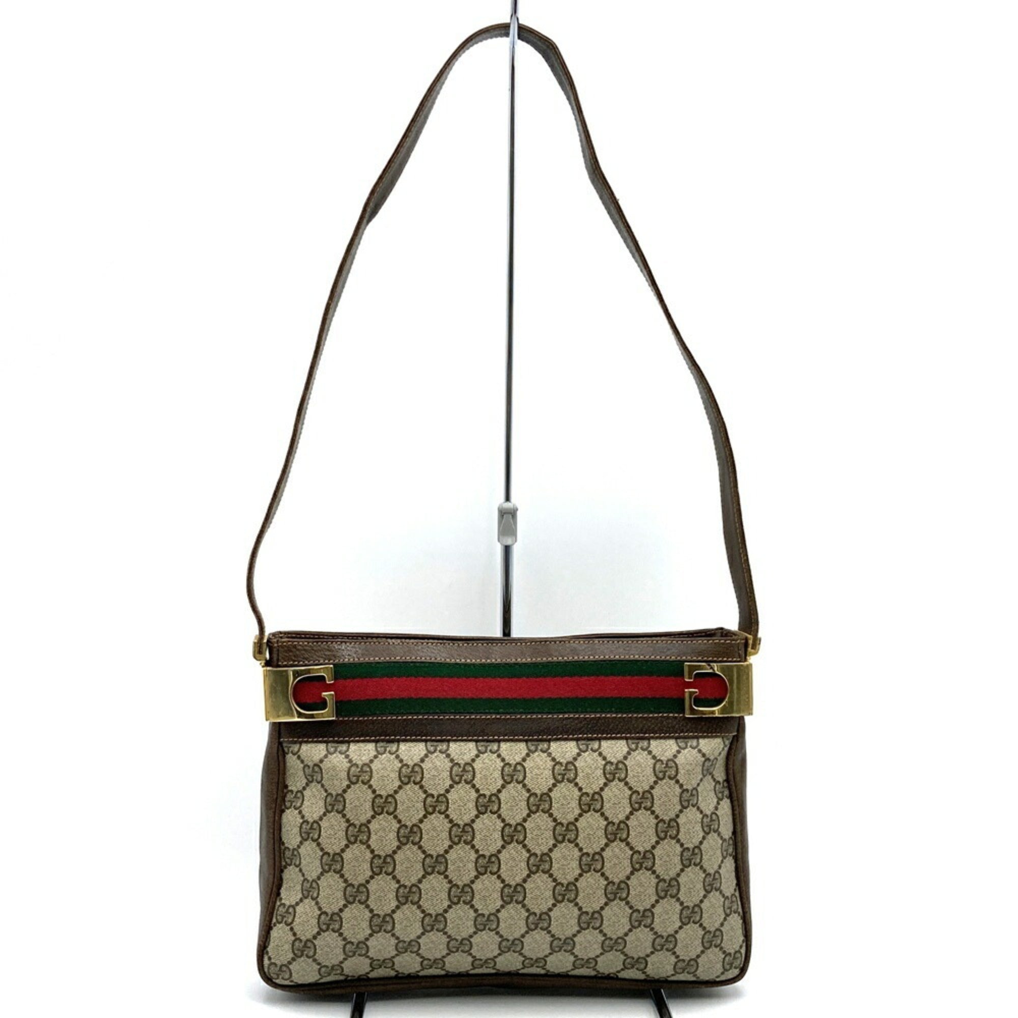 Gucci Brown Gg Supreme Pvc Shoulder Bag (Pre-Owned)