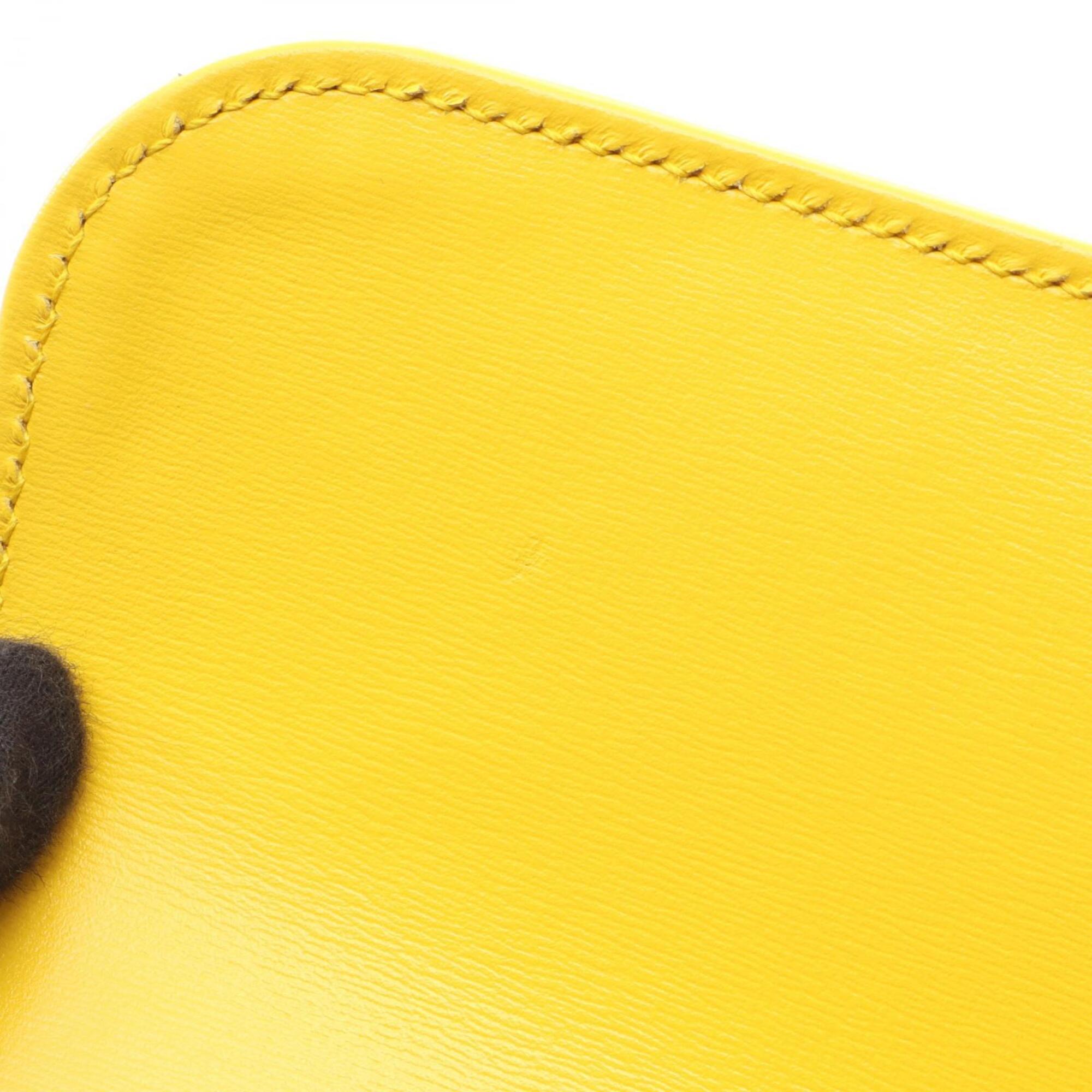 Gucci Yellow Canvas Leather Handbag Shoulder Bag (Pre-Owned)