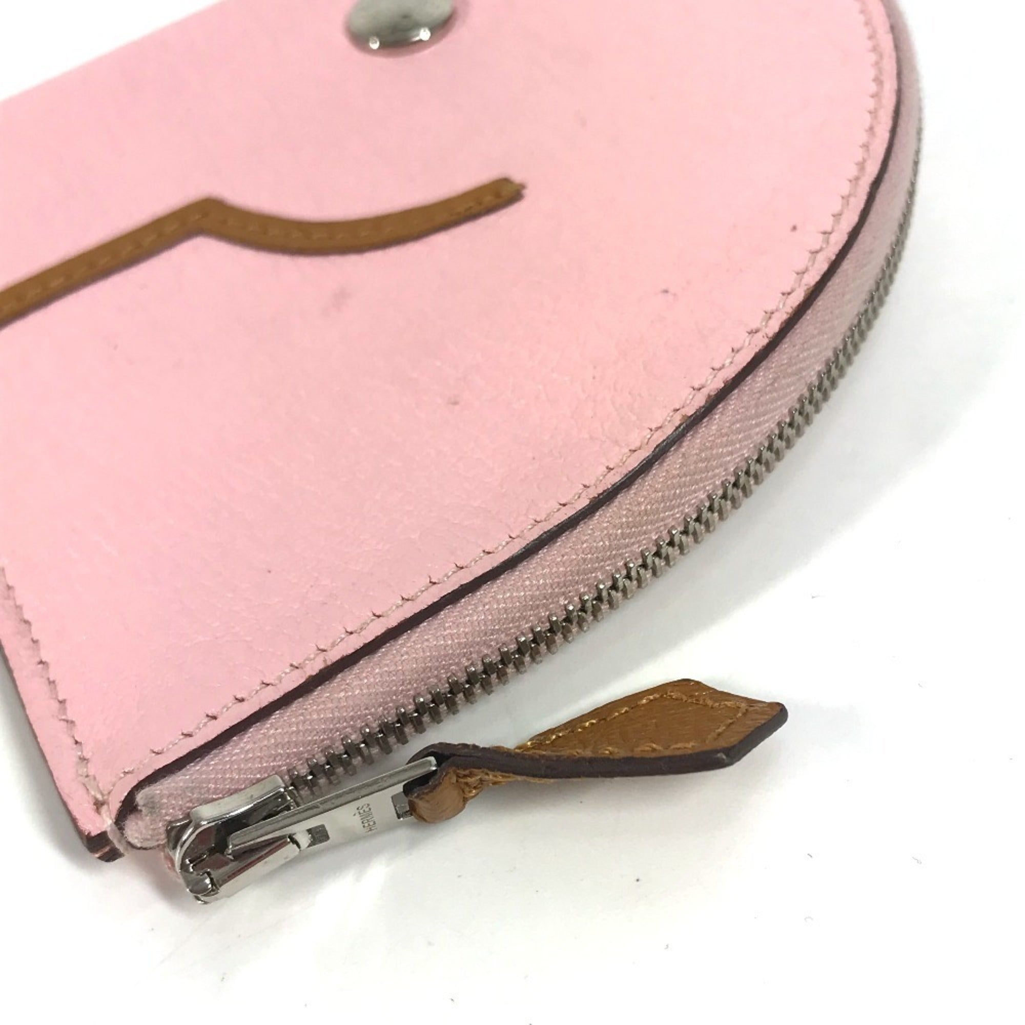 Hermes Pink Chevre Leather Coin Purse/Coin Case (Pre-Owned)
