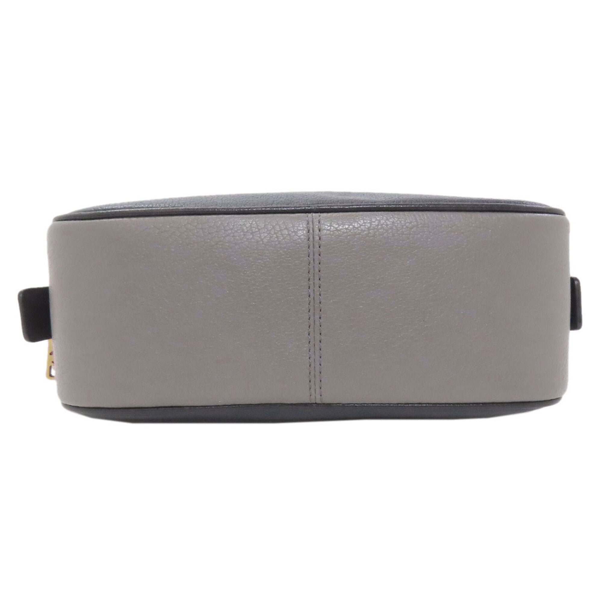 Coach Gray Navy Leather Shoulder Bag (Pre-Owned)