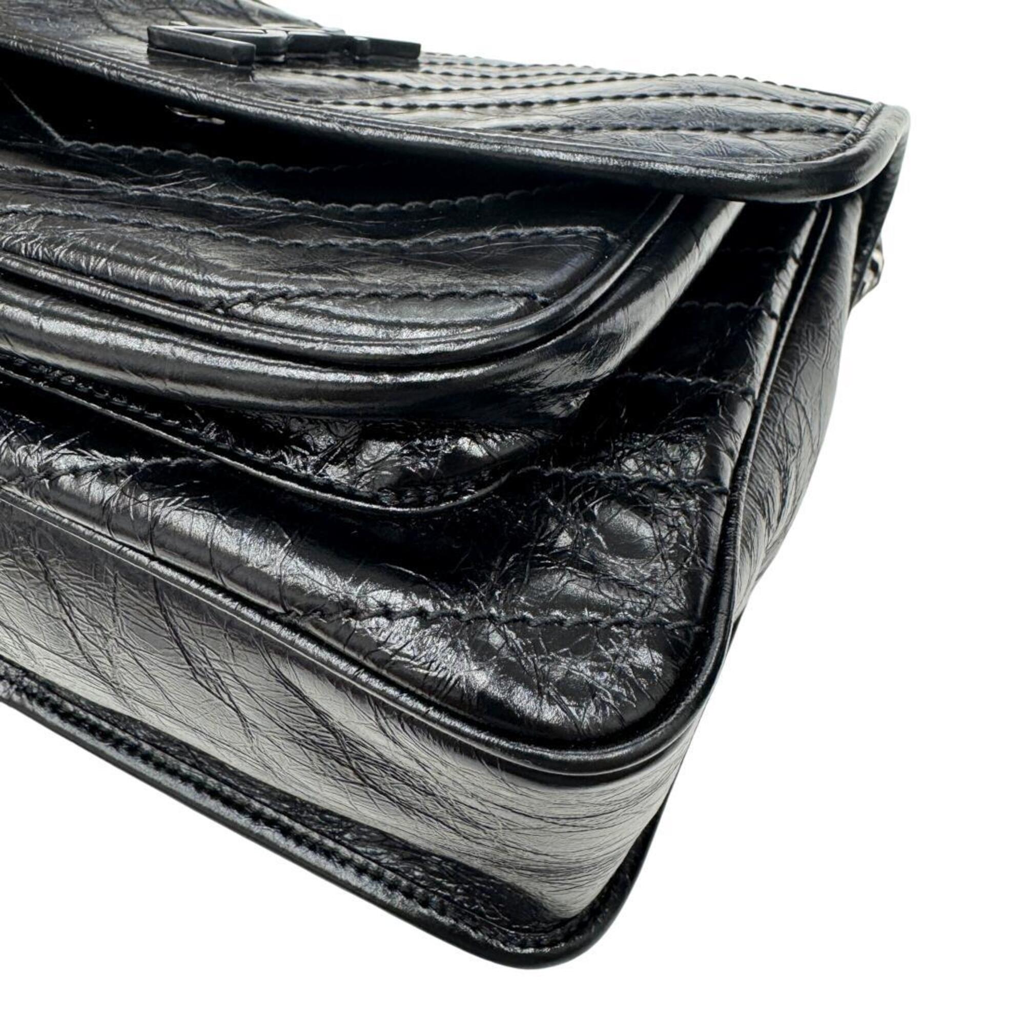 Yves Saint Laurent Black Leather Shoulder Bag (Pre-Owned)