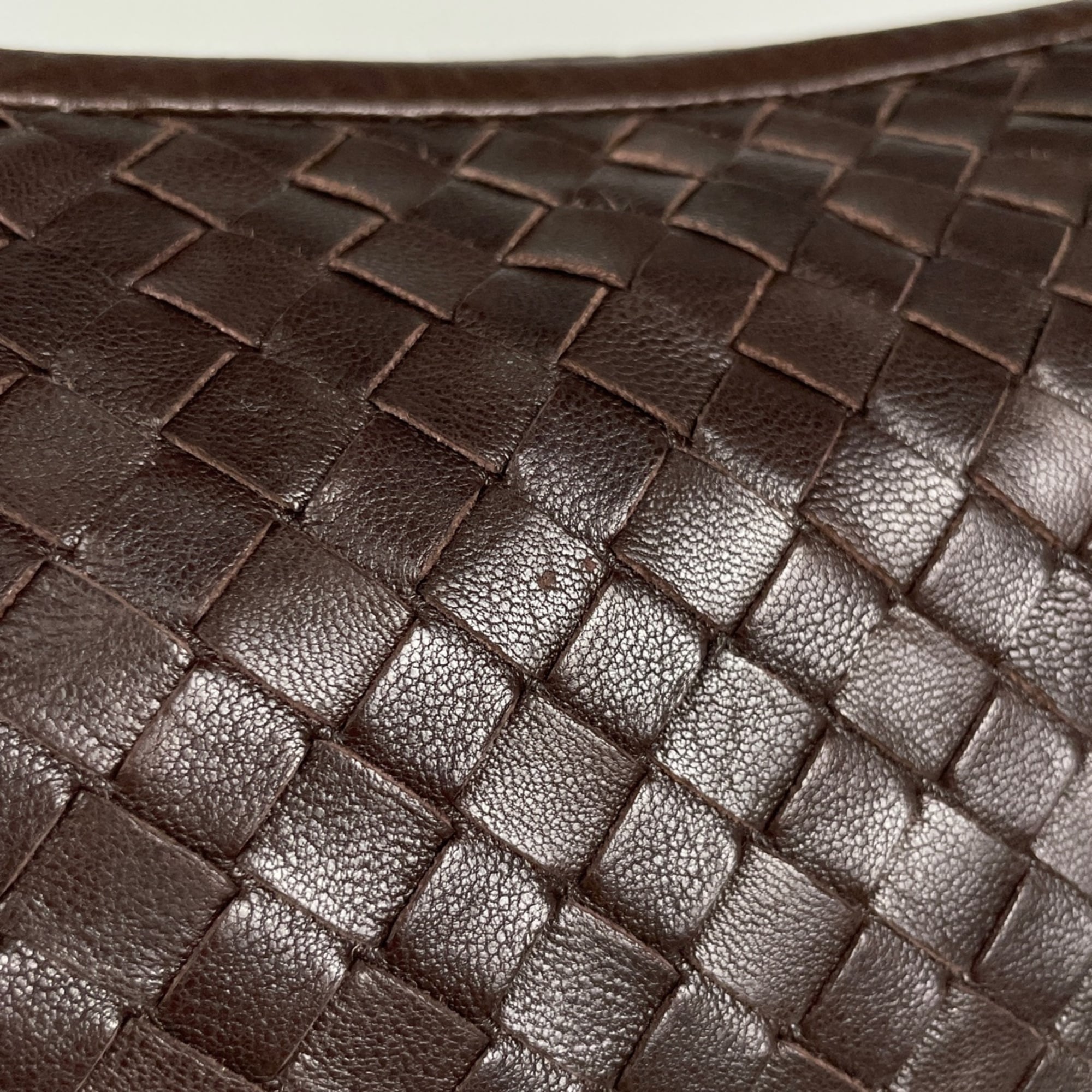 Bottega Veneta Intrecciato Brown Leather Handbag Shoulder Bag (Pre-Owned)
