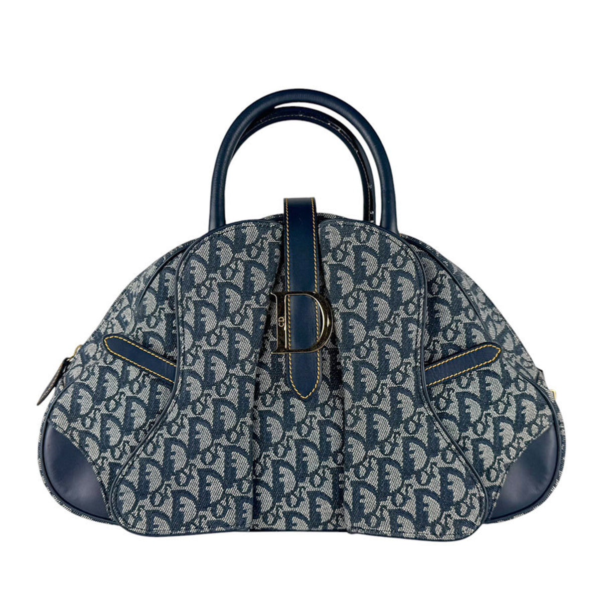 Christian Dior Navy Trotter Leather Handbag (Pre-Owned)