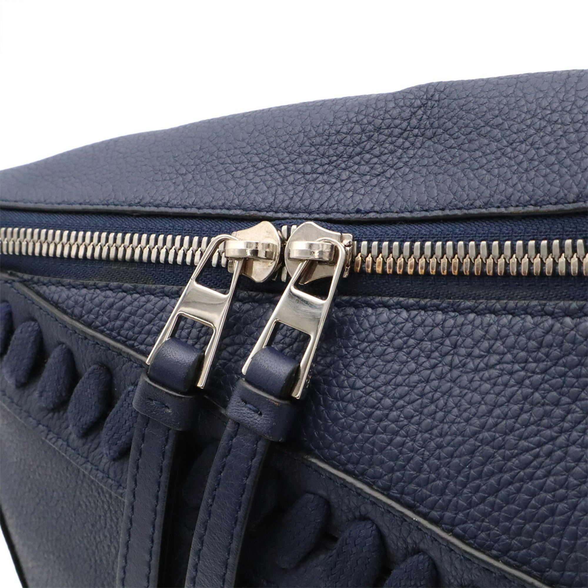 Loewe Navy Leather Shoulder Bag Sling Bag (Pre-Owned)
