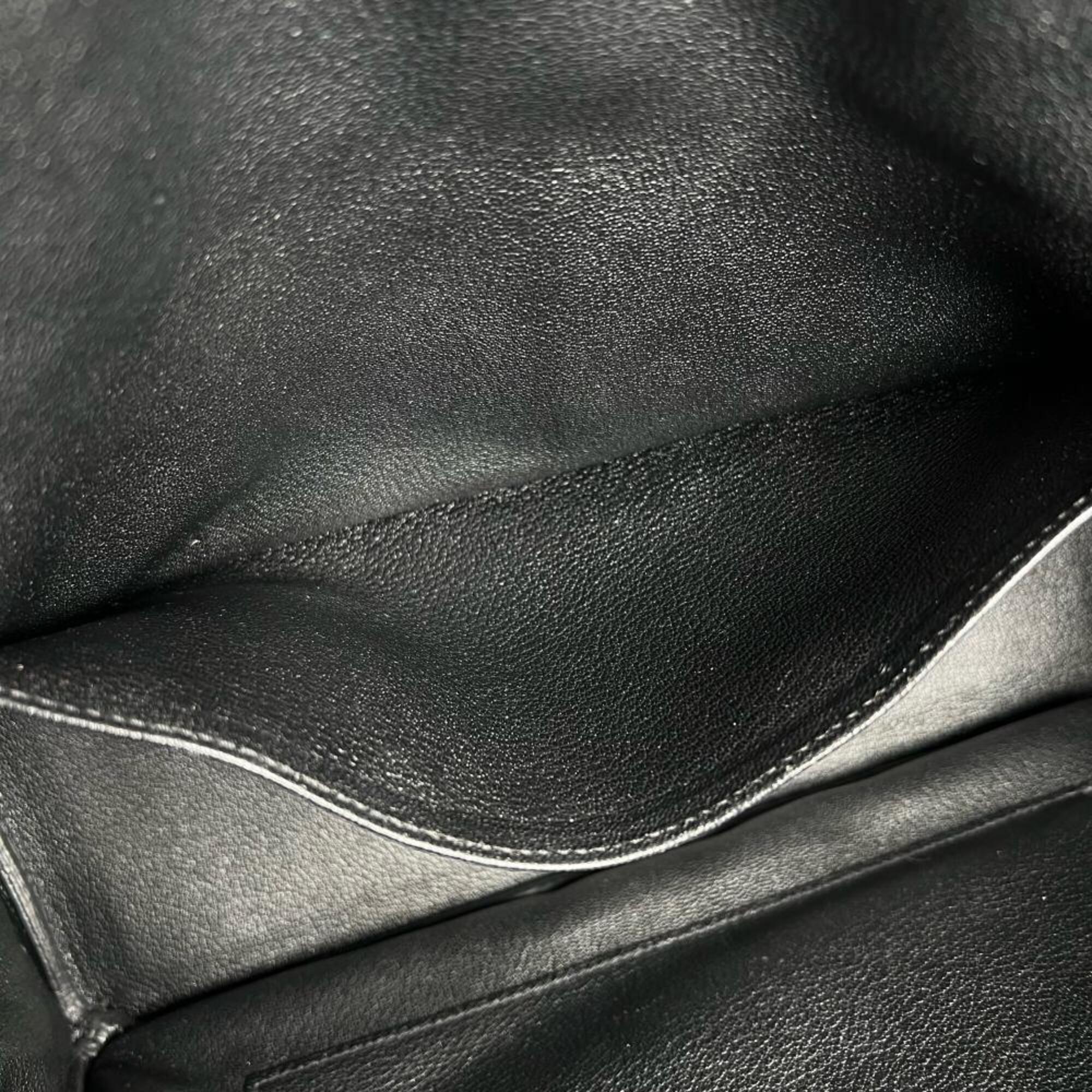 Hermes Black Taurillon Clemence Leather Handbag (Pre-Owned)