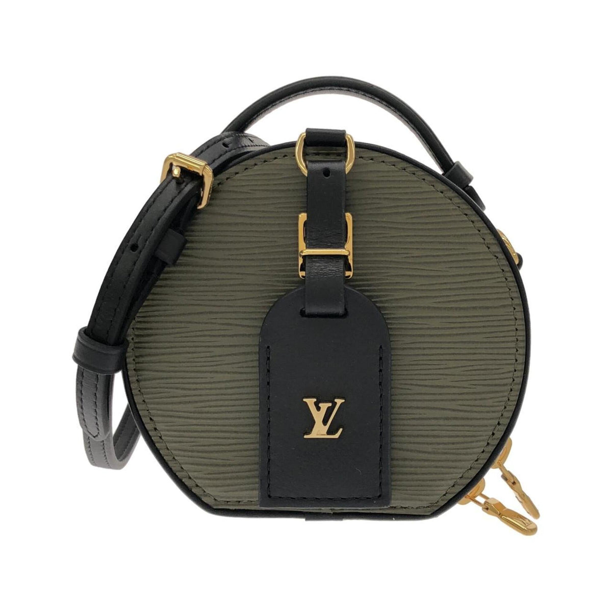 Louis Vuitton Dark Khaki Leather Shoulder Bag (Pre-Owned)