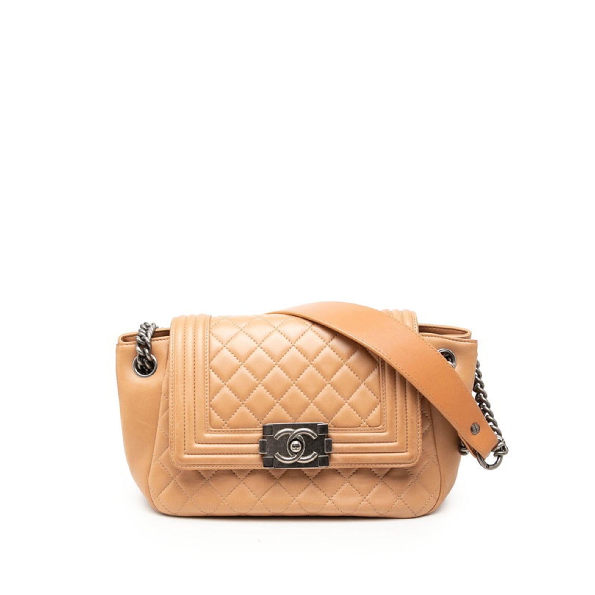 Chanel Beige Leather Shoulder Bag (Pre-Owned)