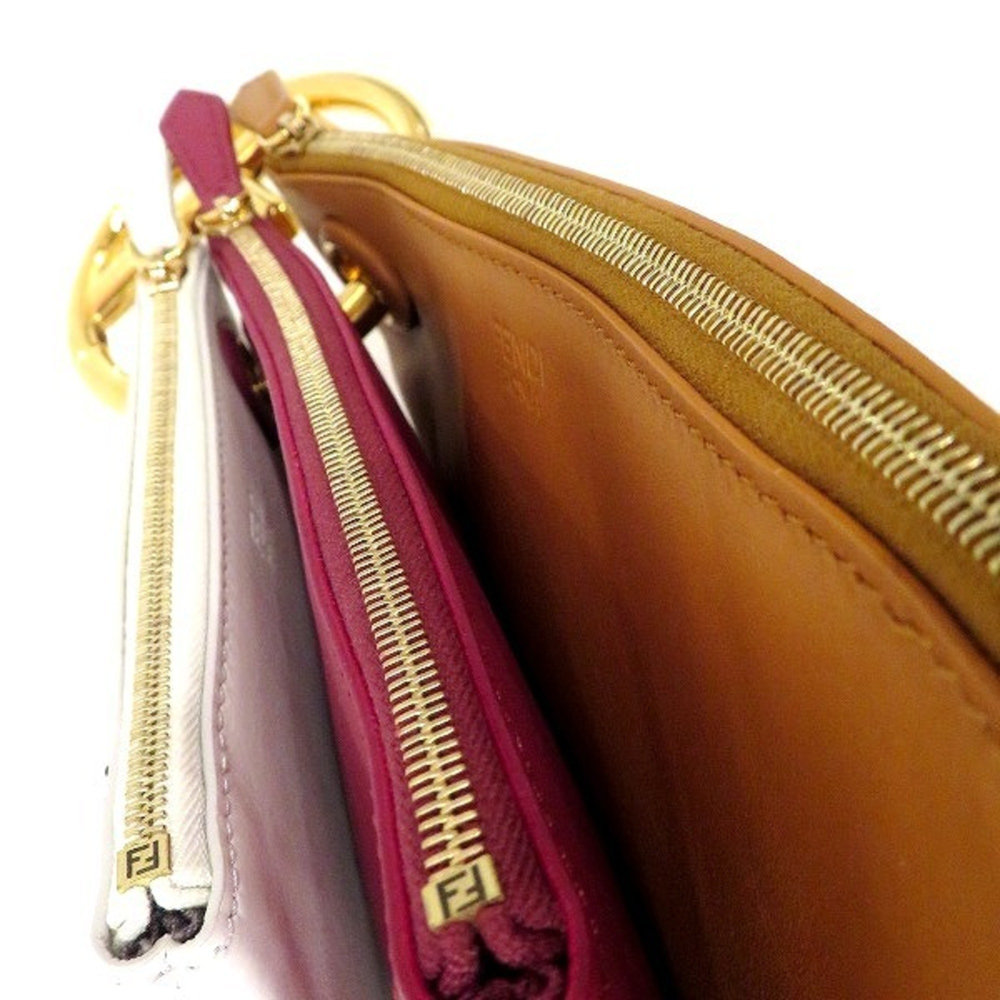 Fendi Multi-Color Leather Clutch Bag Pouch (Pre-Owned)