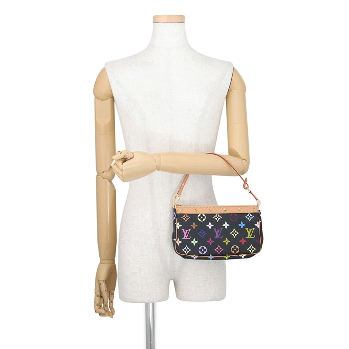 Louis Vuitton Monogram Multicolore Beige Black Noir Monogram Multicolore Handbag Pochette (Pre-Owned)