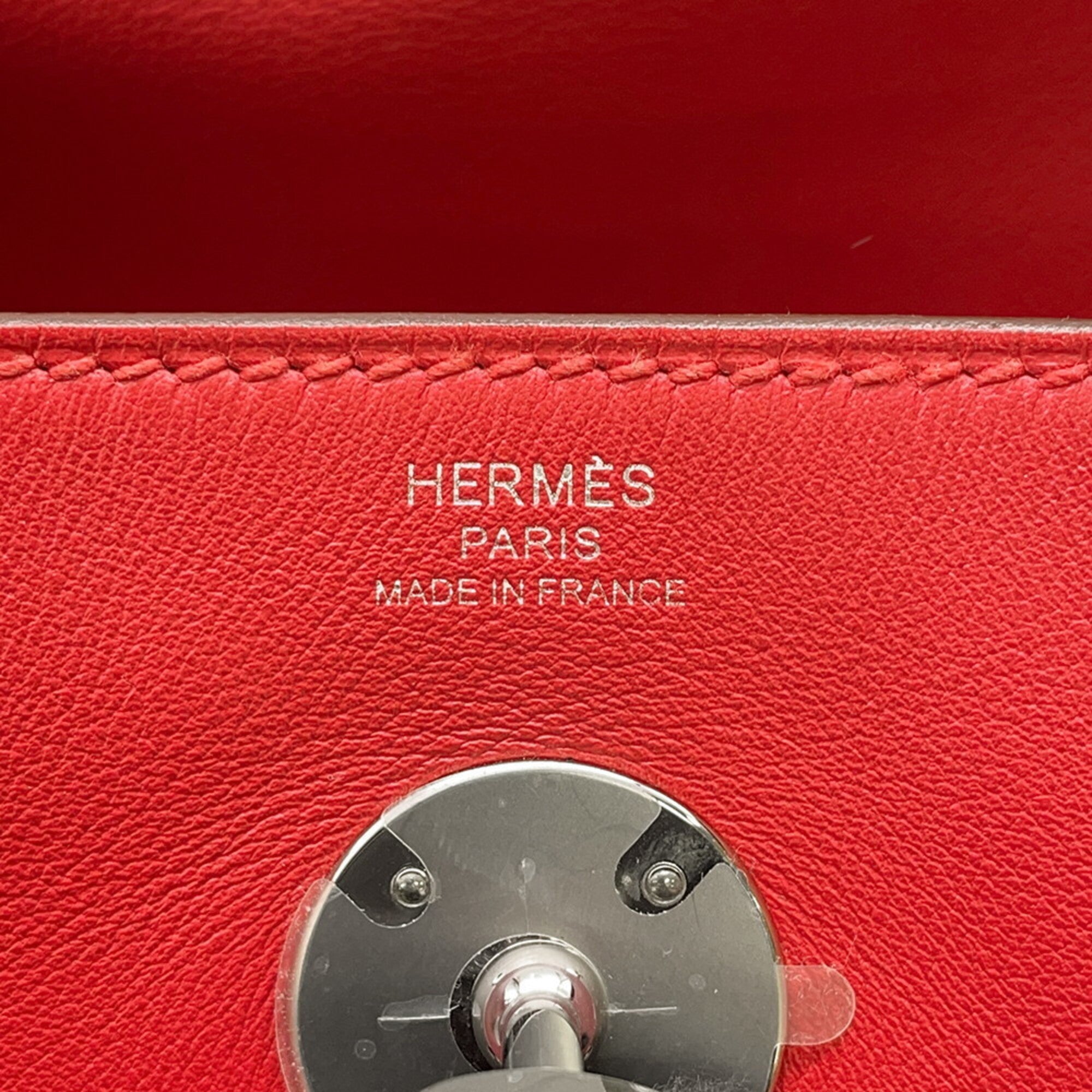 Hermes Red Color Swift Leather Handbag (Pre-Owned)