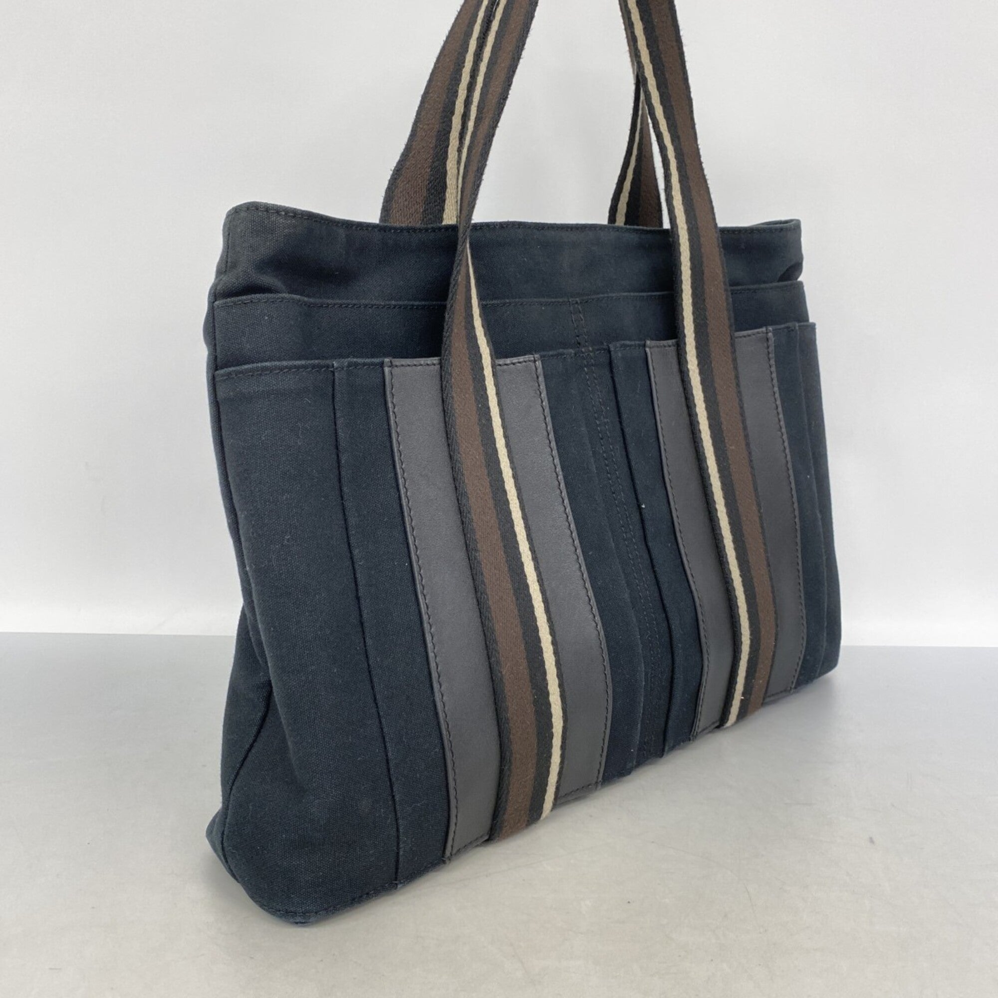 Hermes Black Canvas Tote Bag (Pre-Owned)