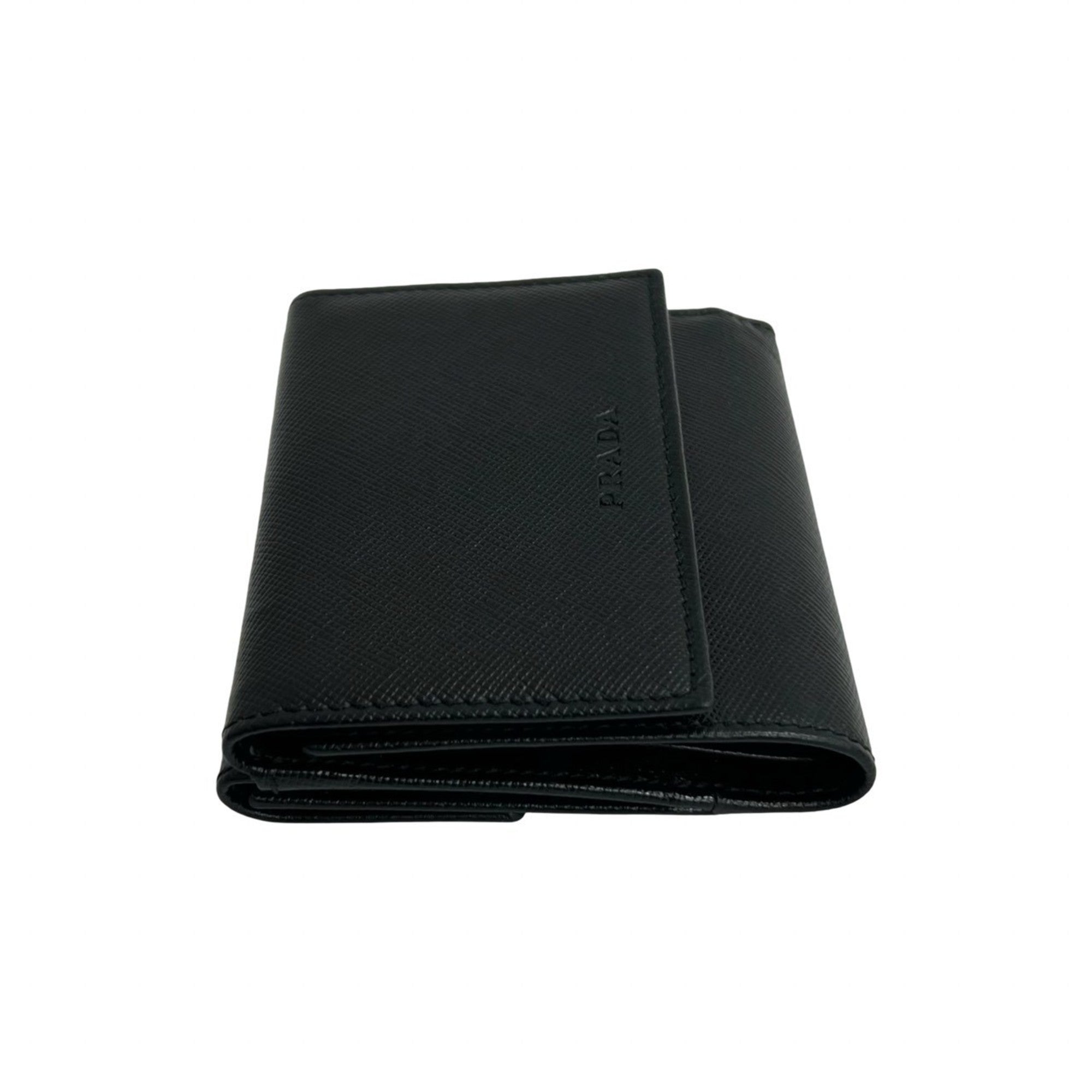 Prada Black Leather Wallet (Tri-Fold) (Pre-Owned)