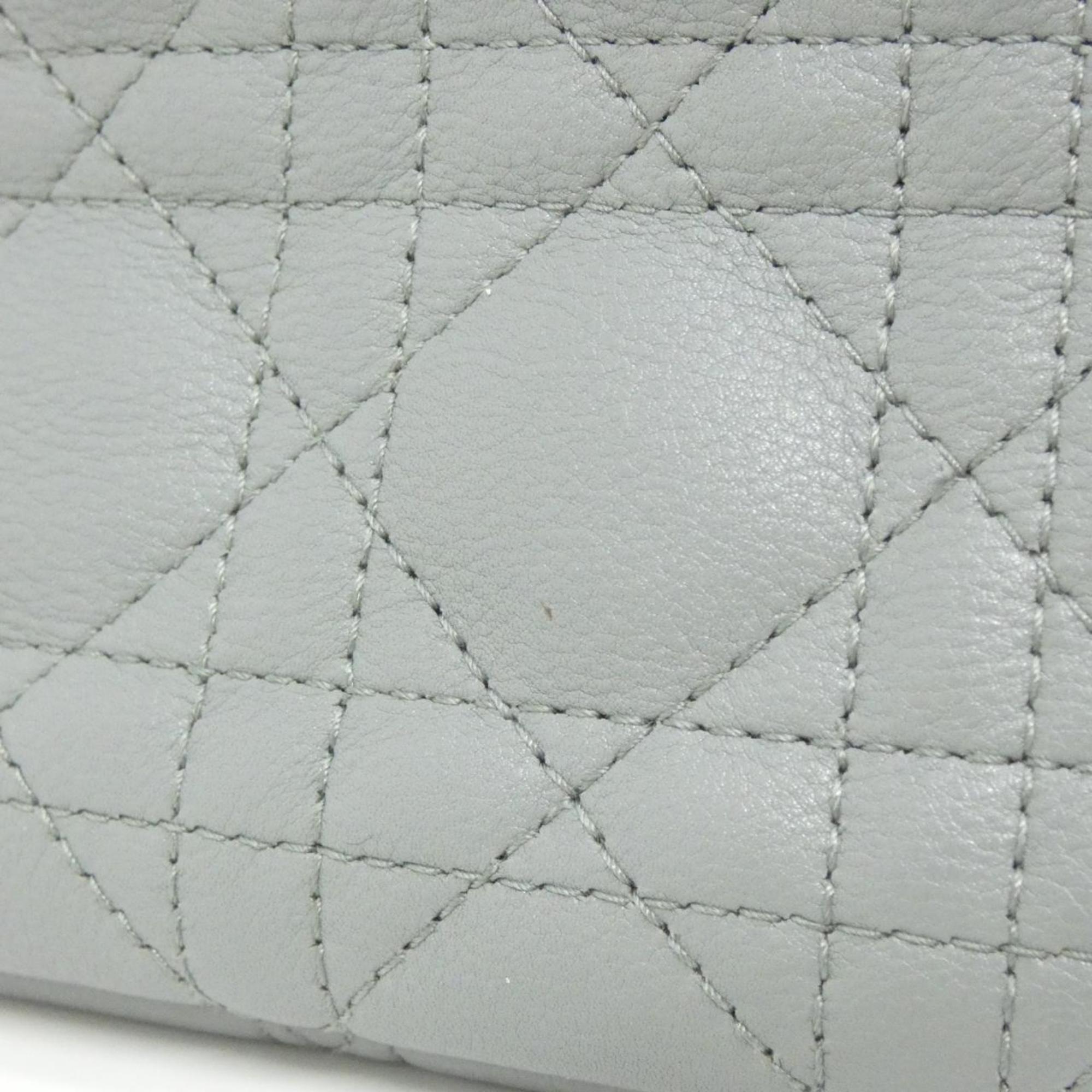 Christian Dior Gray Leather Shoulder Bag (Pre-Owned)