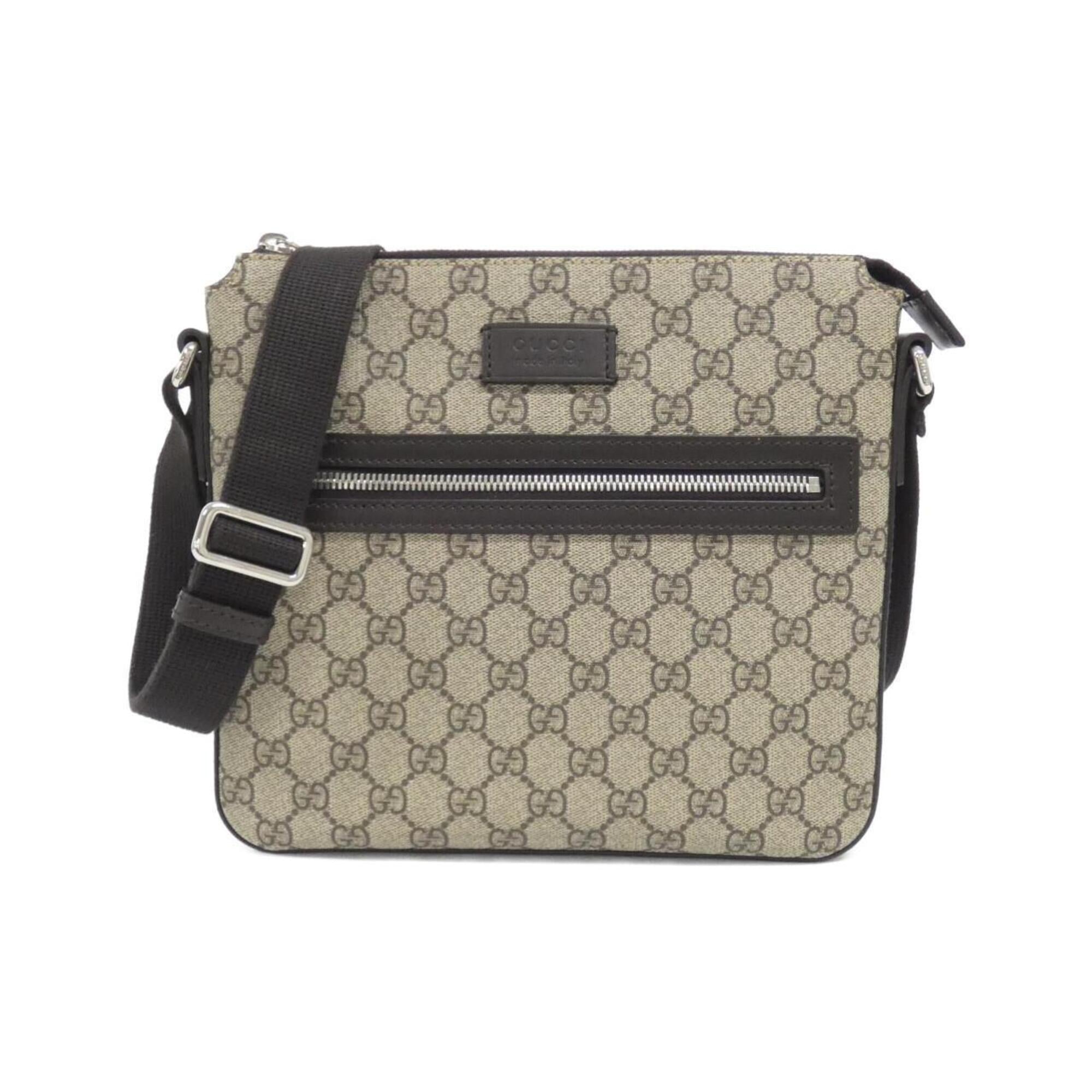 Gucci Beige Brown Gg Supreme Canvas Shoulder Bag (Pre-Owned)