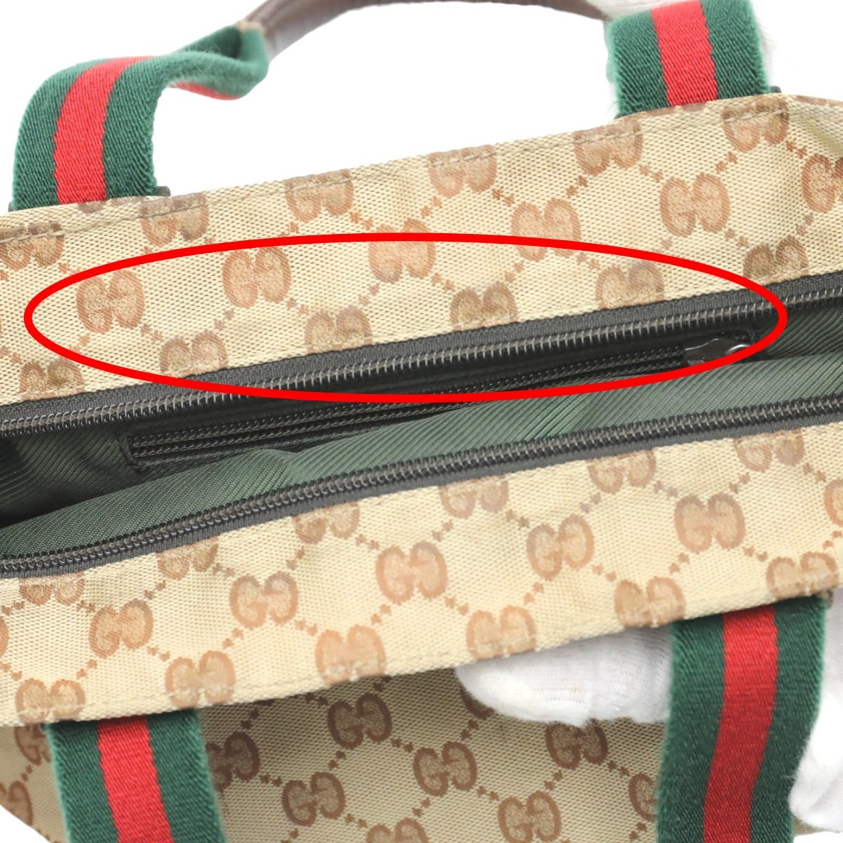 Gucci Gg Canvas Beige Gg Canvas Handbag Tote Bag (Pre-Owned)