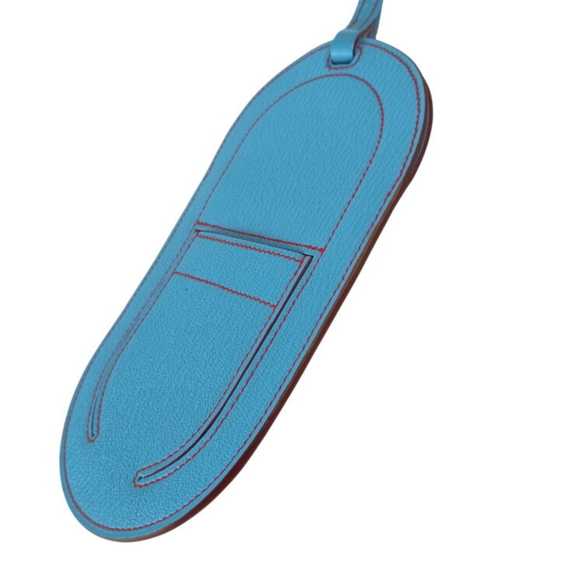 Hermes Blue Chevre Leather Pouch (Pre-Owned)