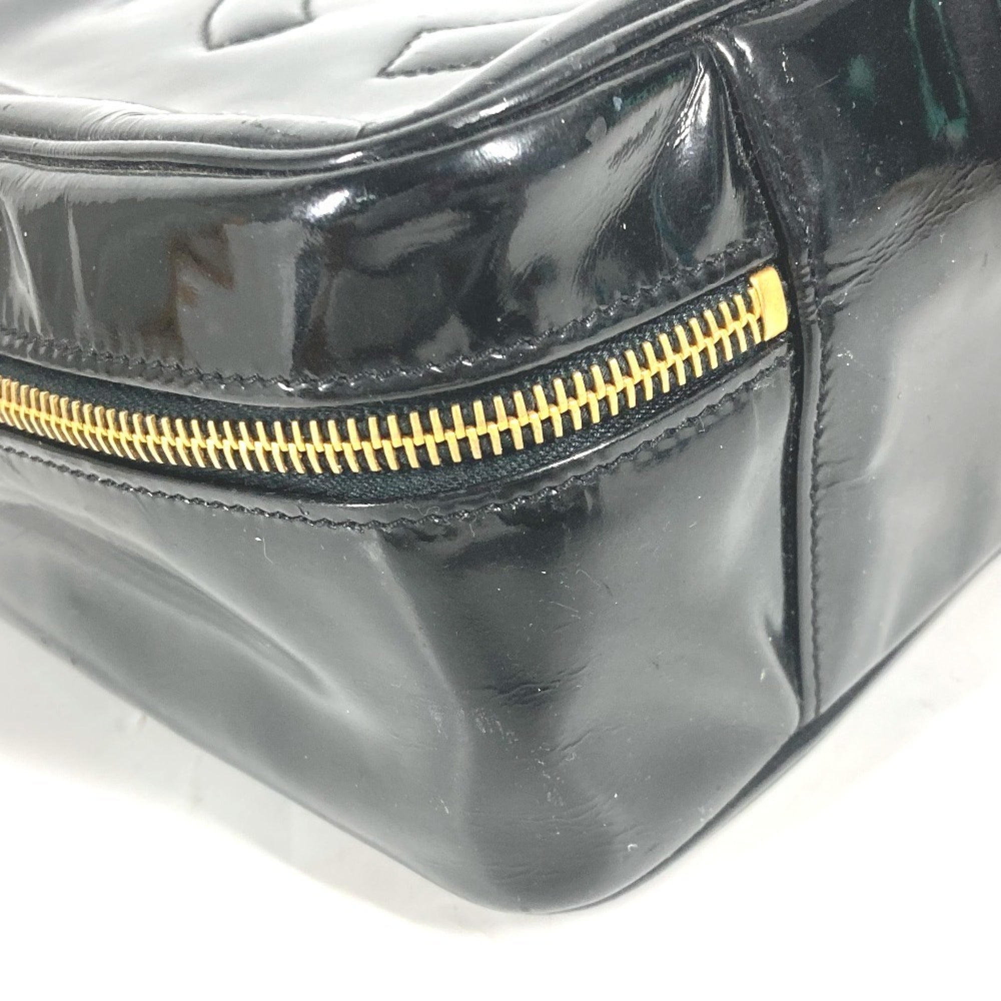 Chanel Black Leather Handbag Vanity Bag (Pre-Owned)