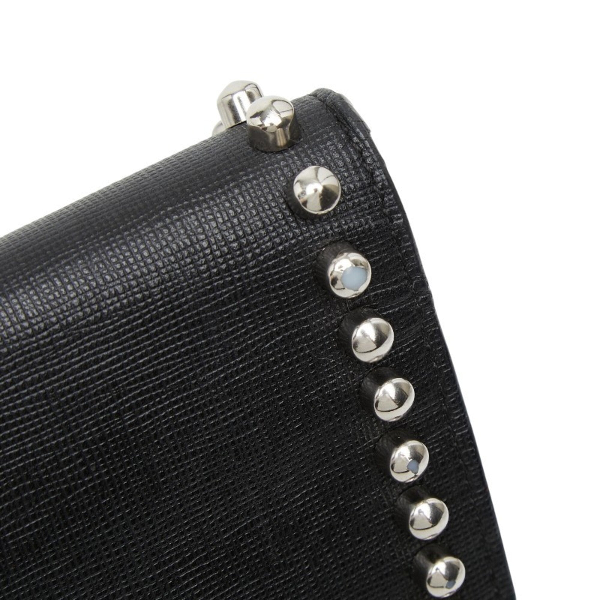Fendi Black Multi-Color Leather Fur Shoulder Bag (Pre-Owned)