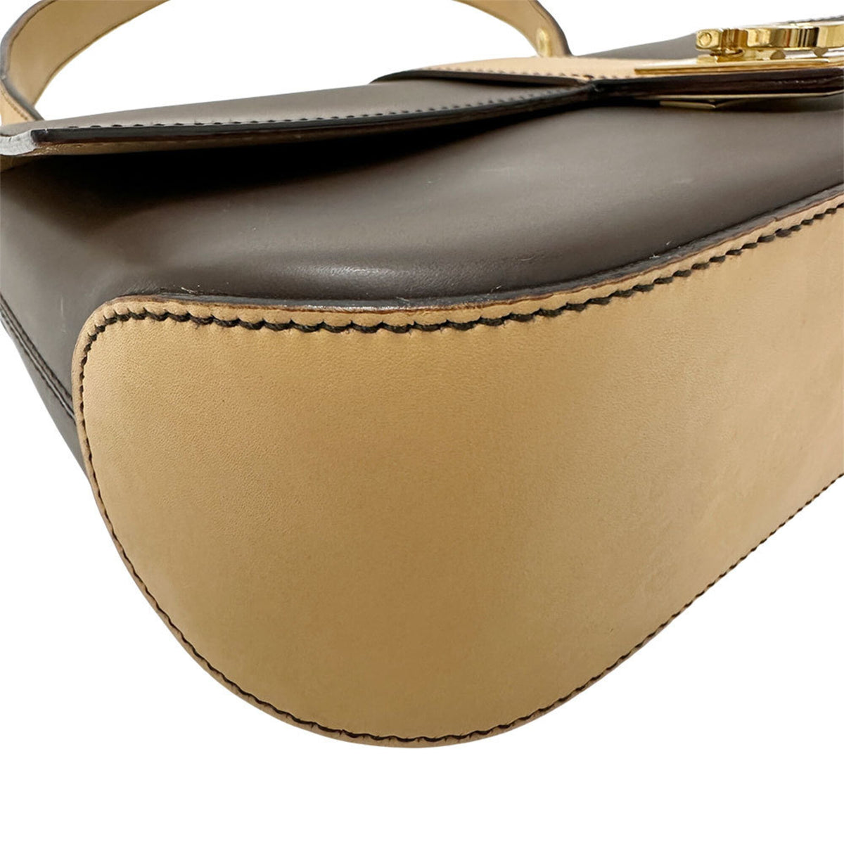 Salvatore Ferragamo Brown Leather Handbag Shoulder Bag (Pre-Owned)