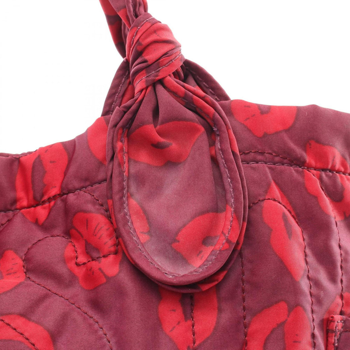 Marc By Marc Jacobs Bordeaux Red Color Nylon Handbag Tote Bag (Pre-Owned)
