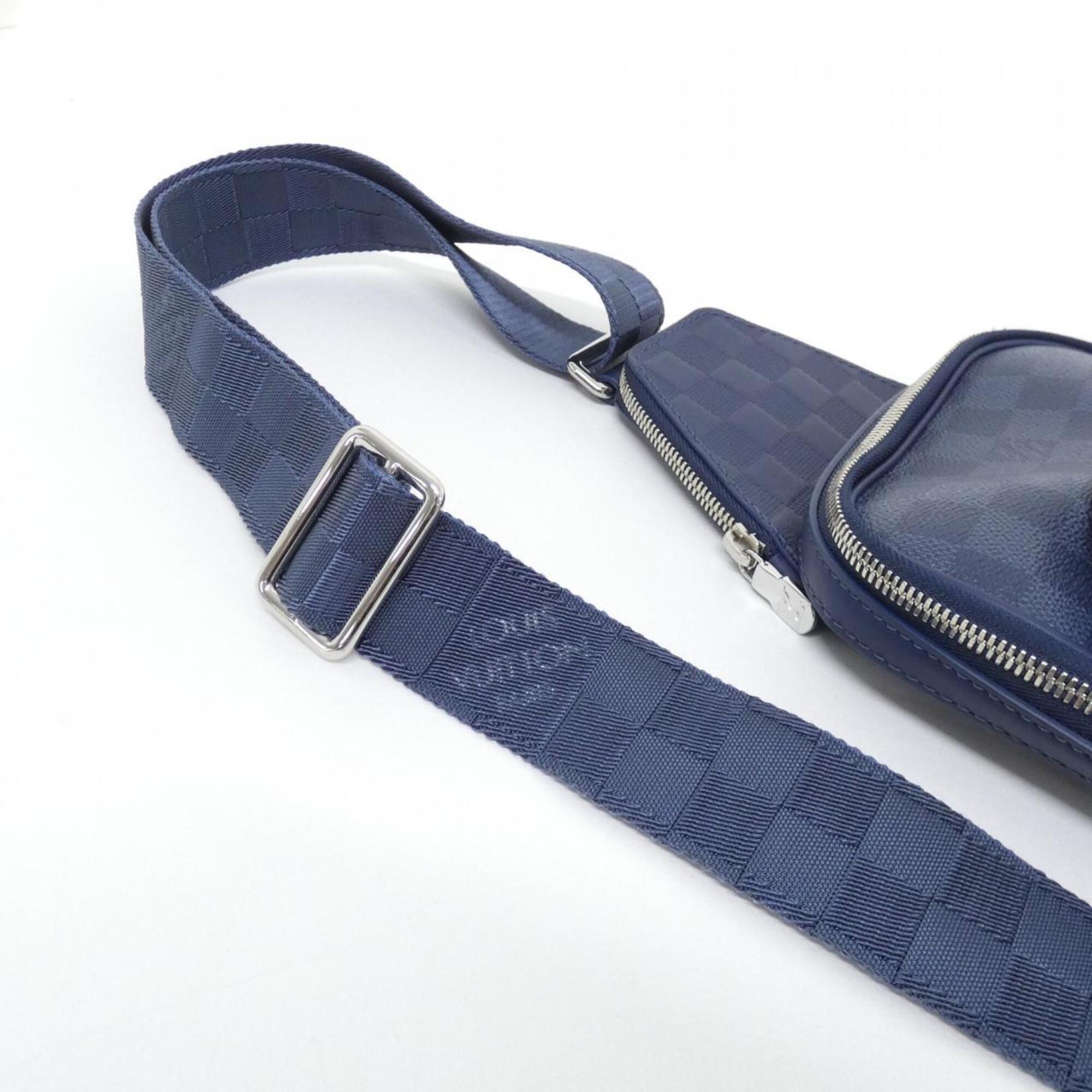 Louis Vuitton Blue Coated Canvas Leather Shoulder Bag (Pre-Owned)